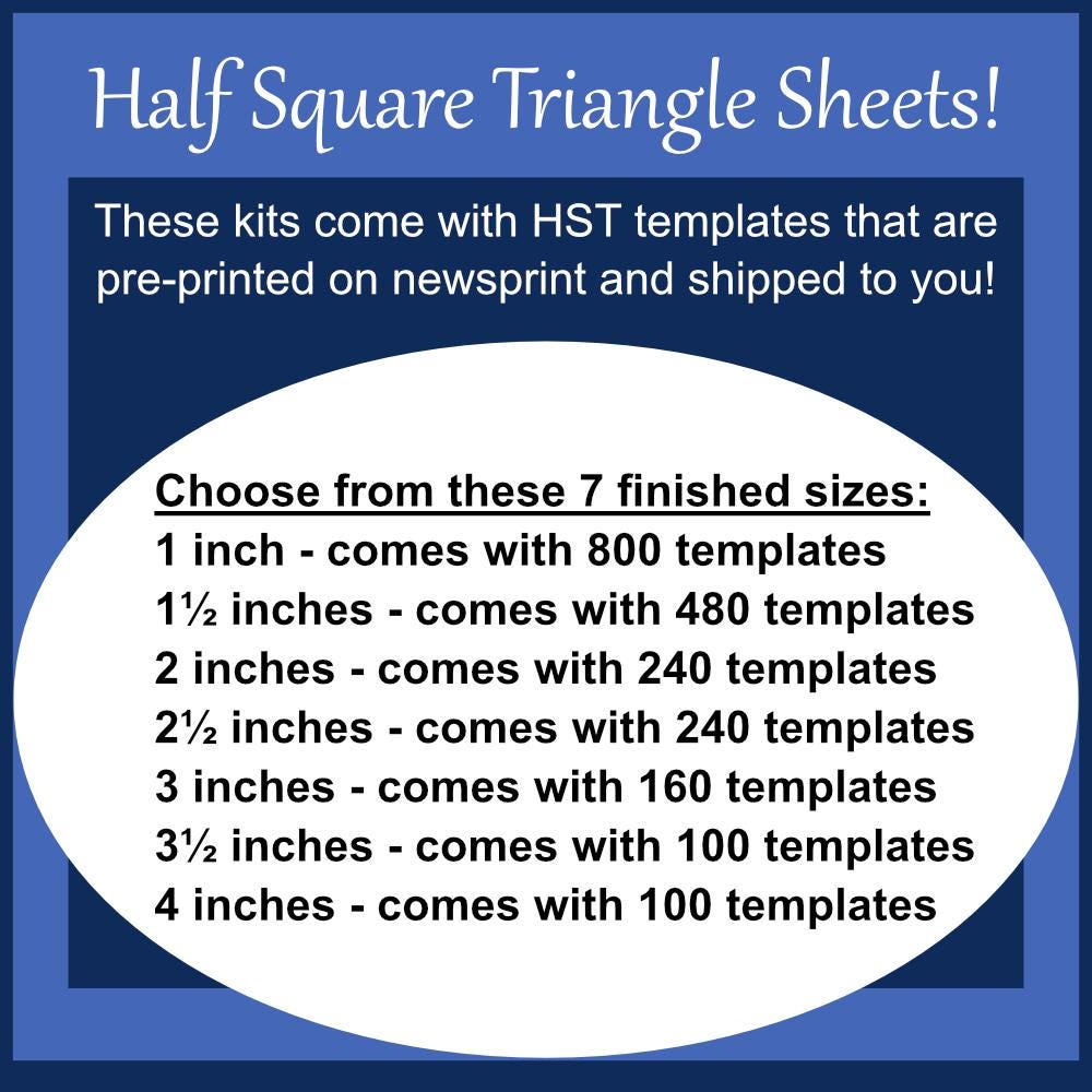 Half Square Triangles (HSTs) on a Sheet: Pre-Printed Templates