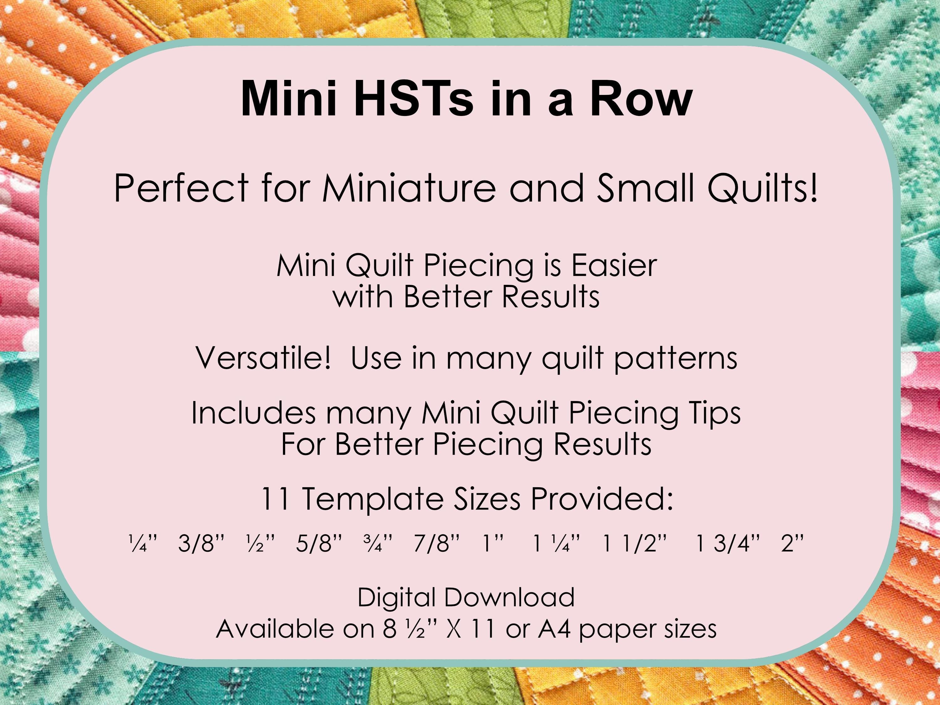 Mini Half Square Triangles (HSTs) in a Row: PDF FPP Templates