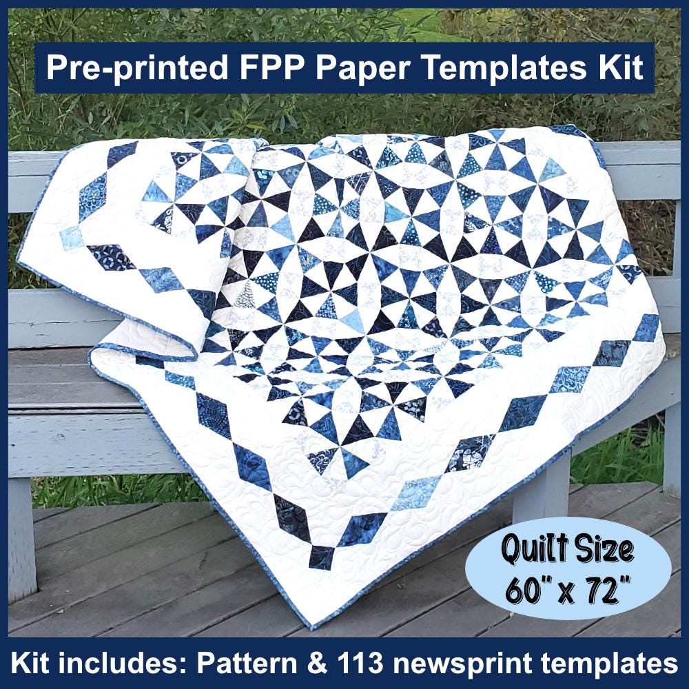 Kaleidoscope: Pre-Printed Quilt Pattern and FPP Templates
