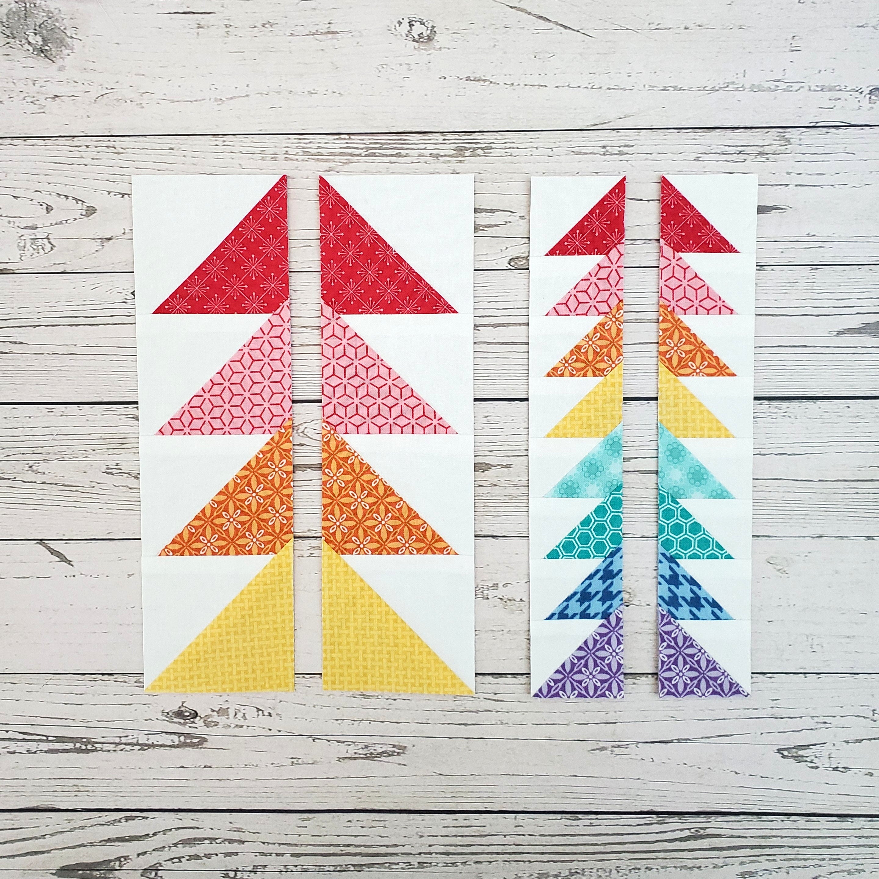 Half Square Triangles Pattern Bundle: PDF FPP Quilt Templates