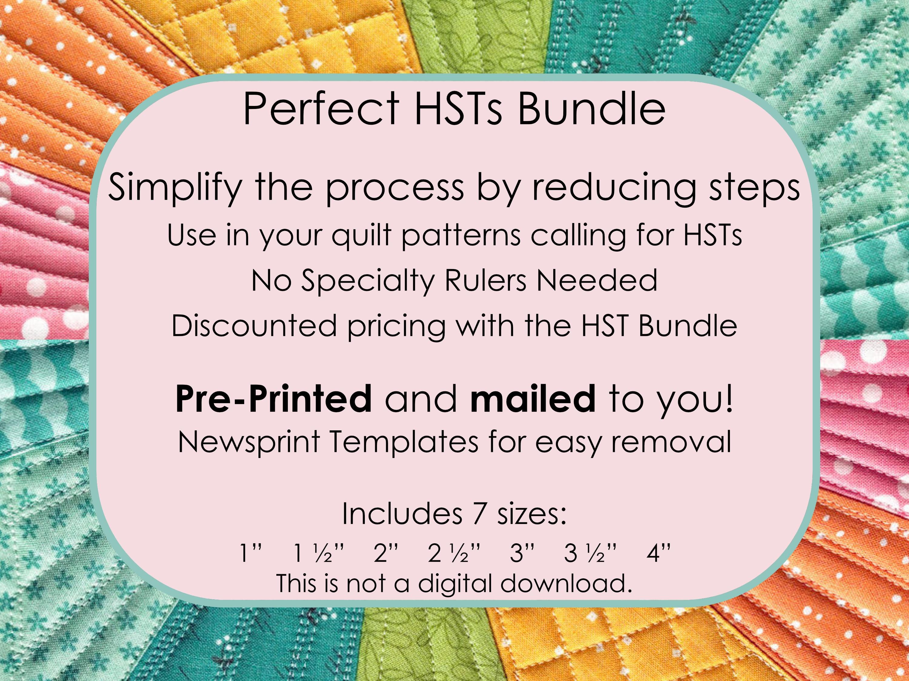 Half Square Triangles (HSTs) on a Sheet Bundle: Pre-Printed Templates