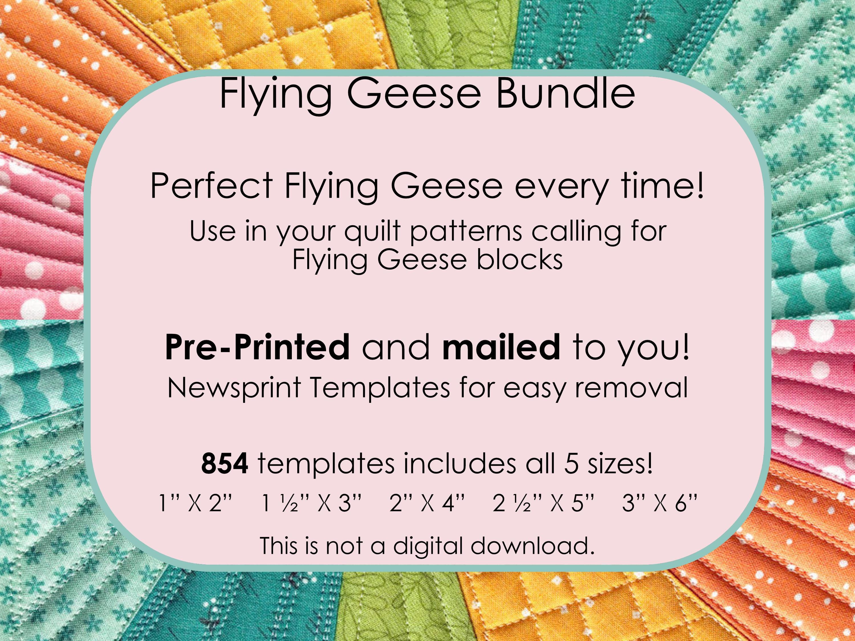 Flying Geese Blocks Bundle: Pre-Printed FPP Templates