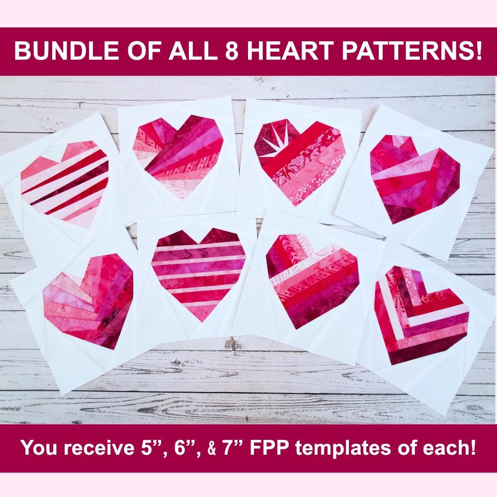 Heart Blocks - 8 Designs: PDF FPP Templates