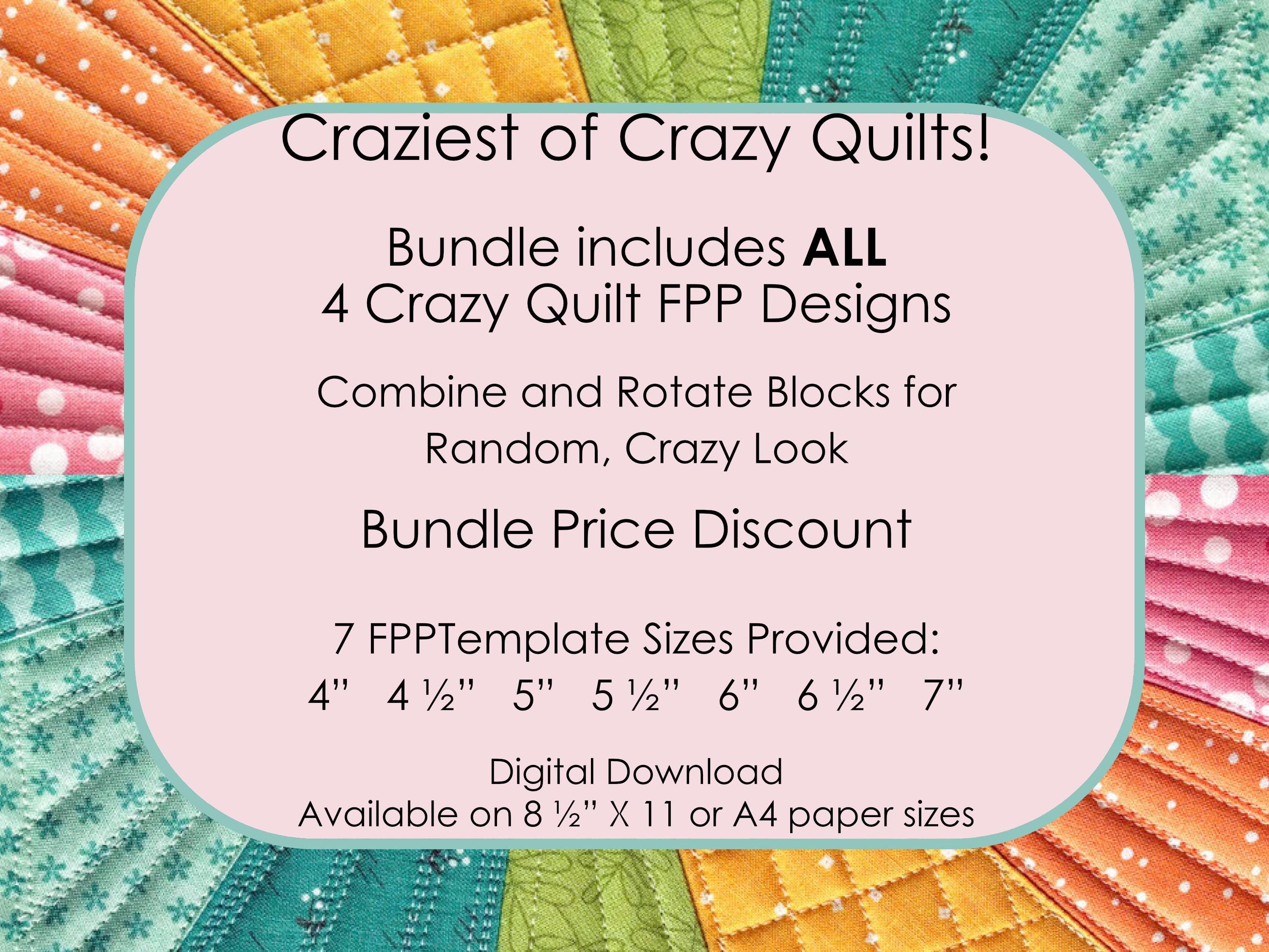 Crazy Quilt Blocks - 4 Designs: PDF FPP Templates