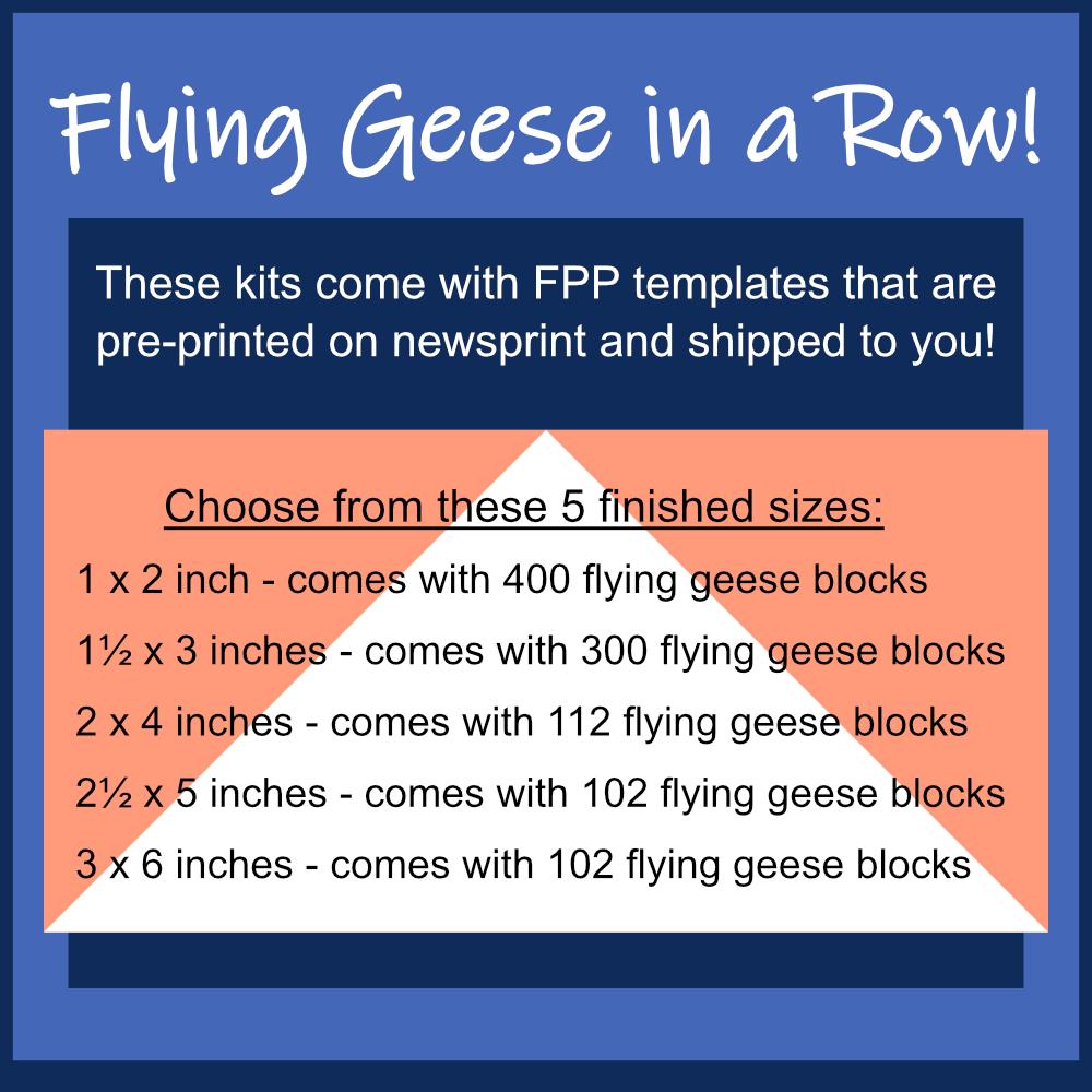 Flying Geese in a Row: Pre-Printed FPP Templates