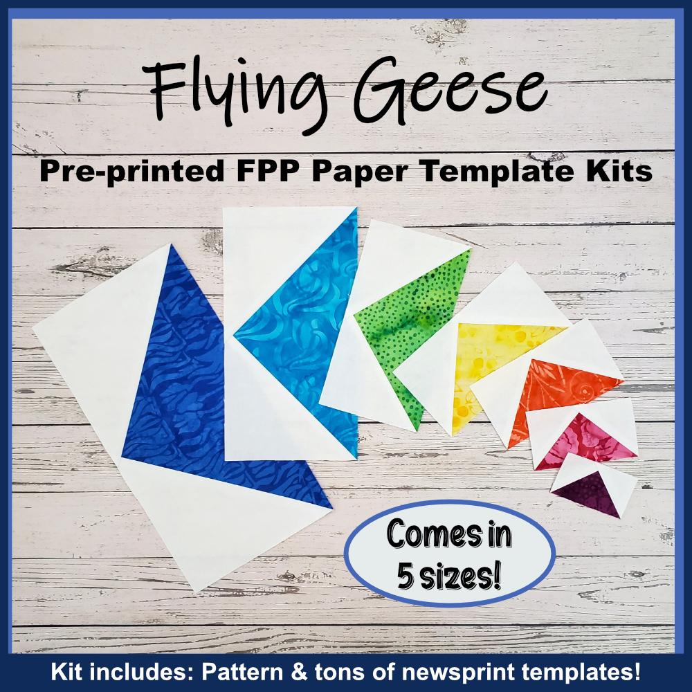 Flying Geese Blocks: Pre-Printed FPP Templates