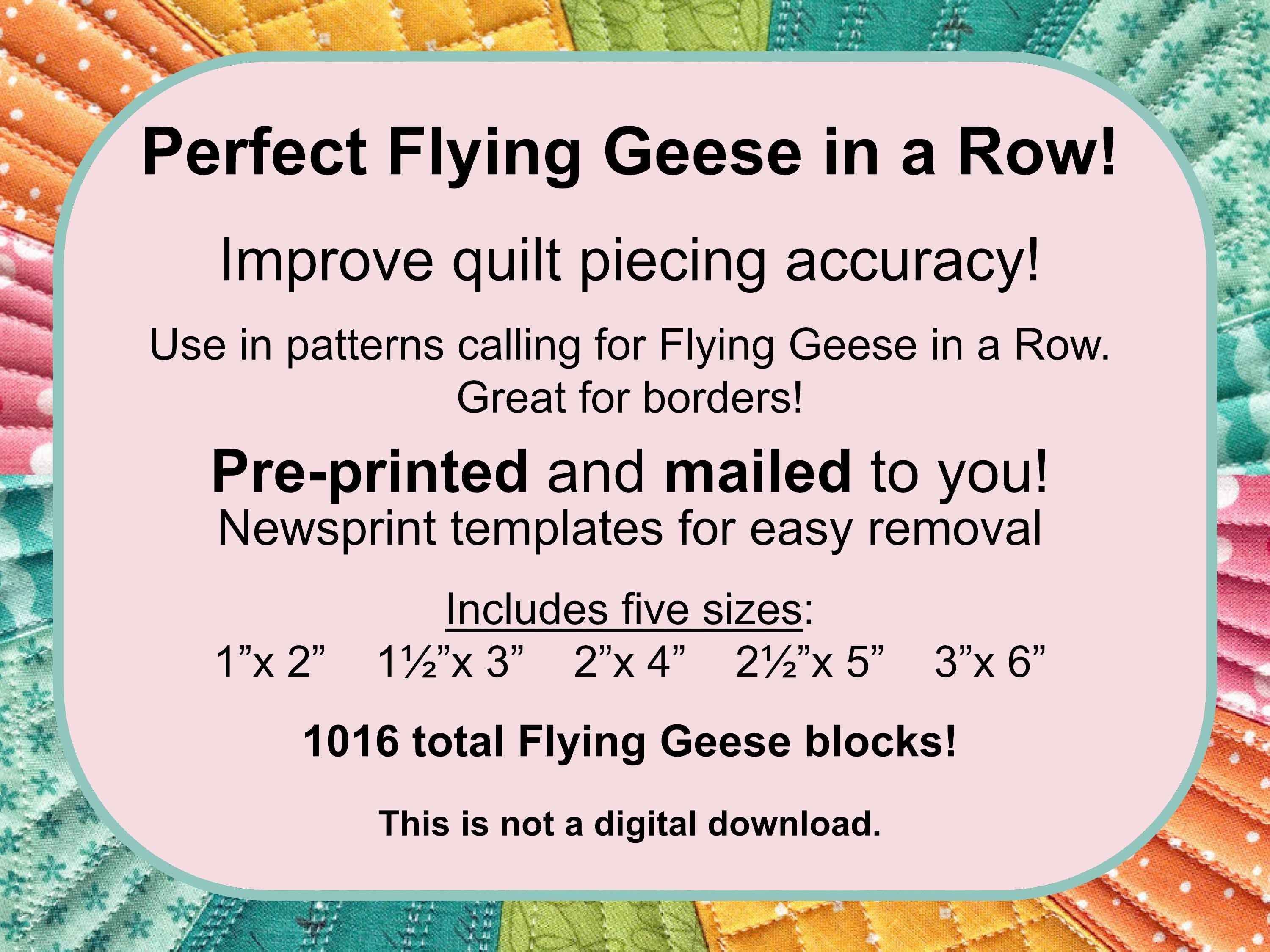 Flying Geese in a Row Bundle: Pre-Printed FPP Templates