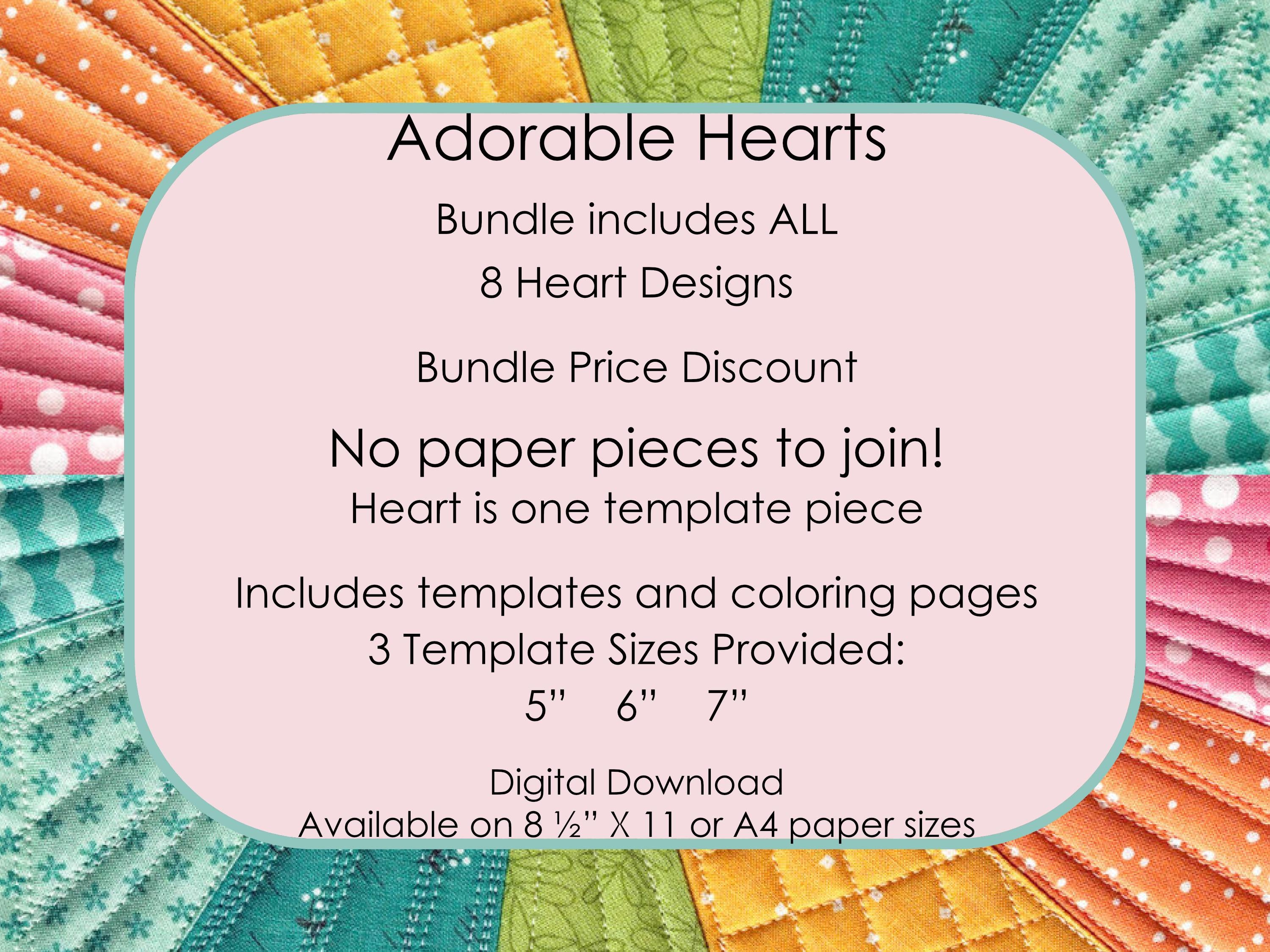 Heart Blocks - 8 Designs: PDF FPP Templates