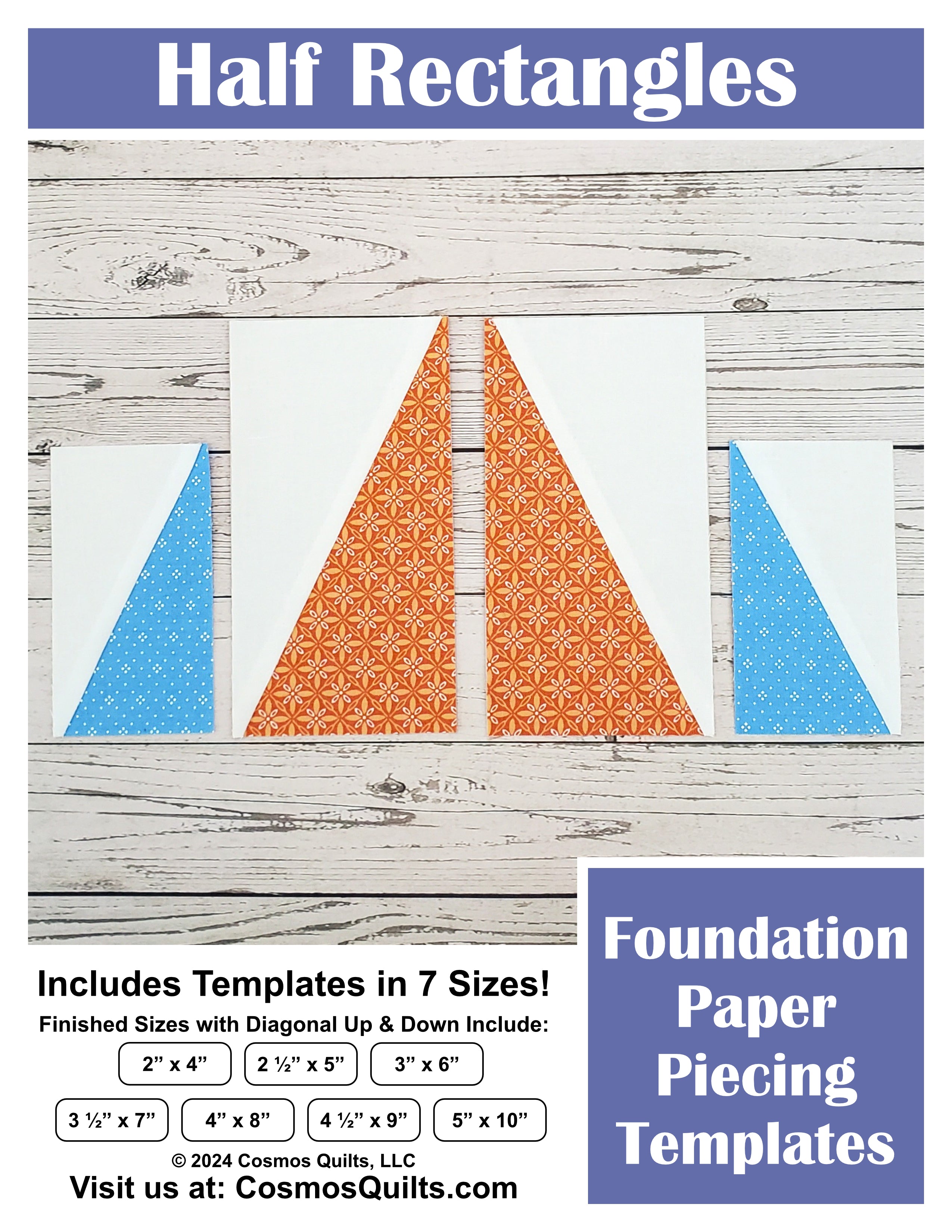 Half Rectangle Triangle (HRT) Blocks: PDF FPP Templates