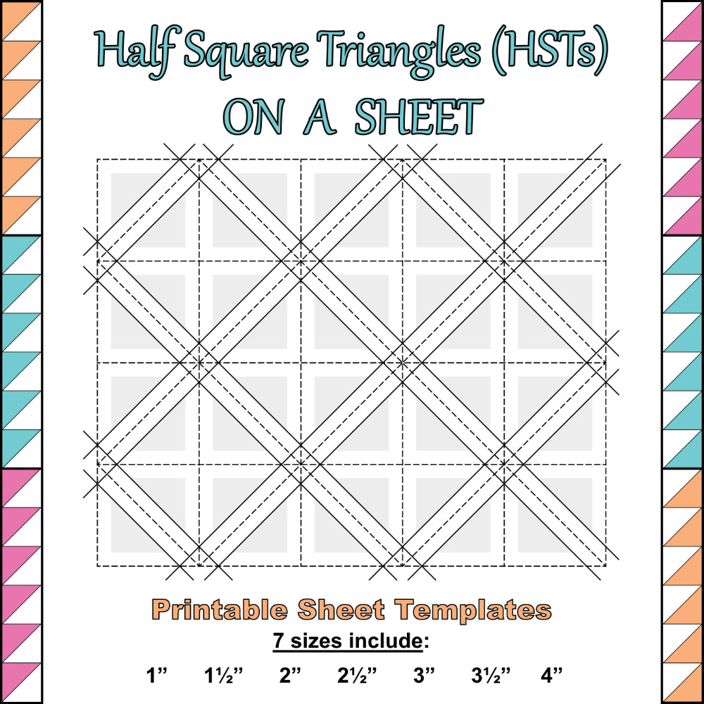 Half Square Triangles Pattern Bundle: PDF FPP Quilt Templates