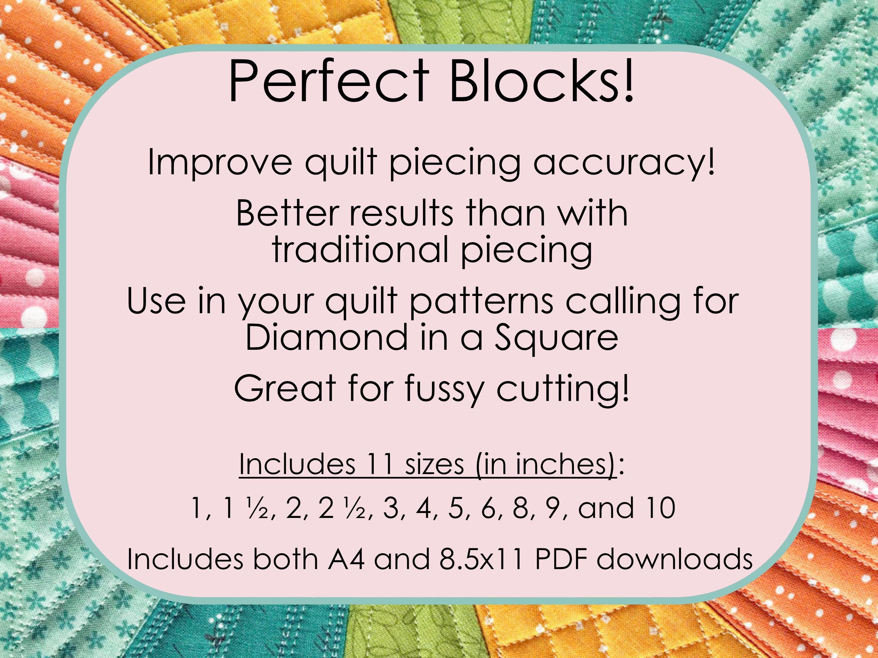 Diamond in a Square Blocks: PDF FPP Templates