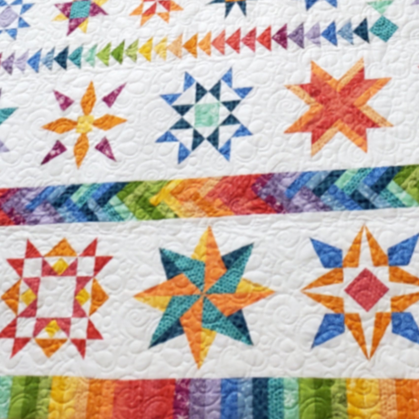 Cosmos Stars Quilt Pattern: Pre-Printed Pattern and FPP Templates