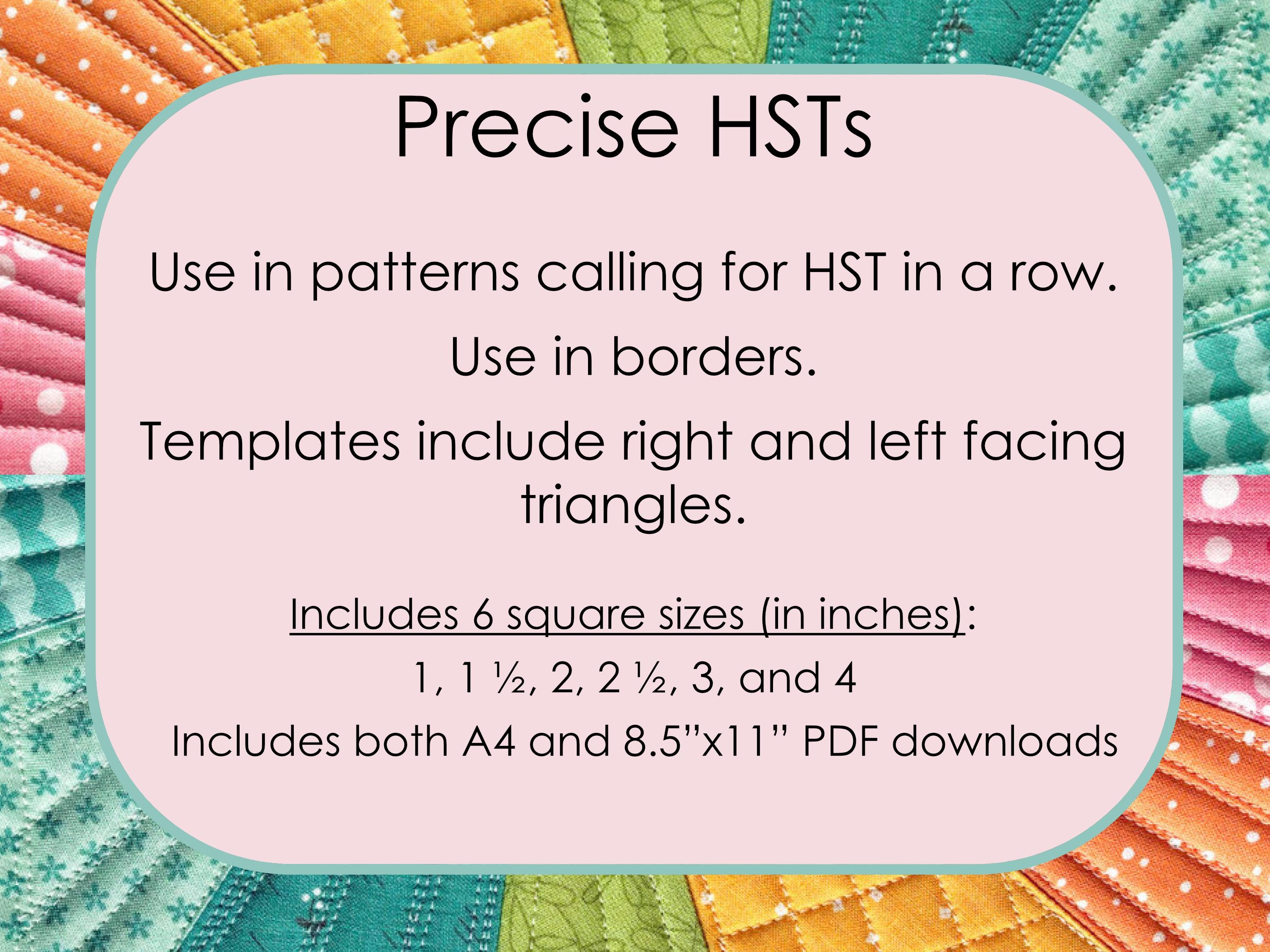 Half Square Triangles (HSTs) in a Row: PDF FPP Templates
