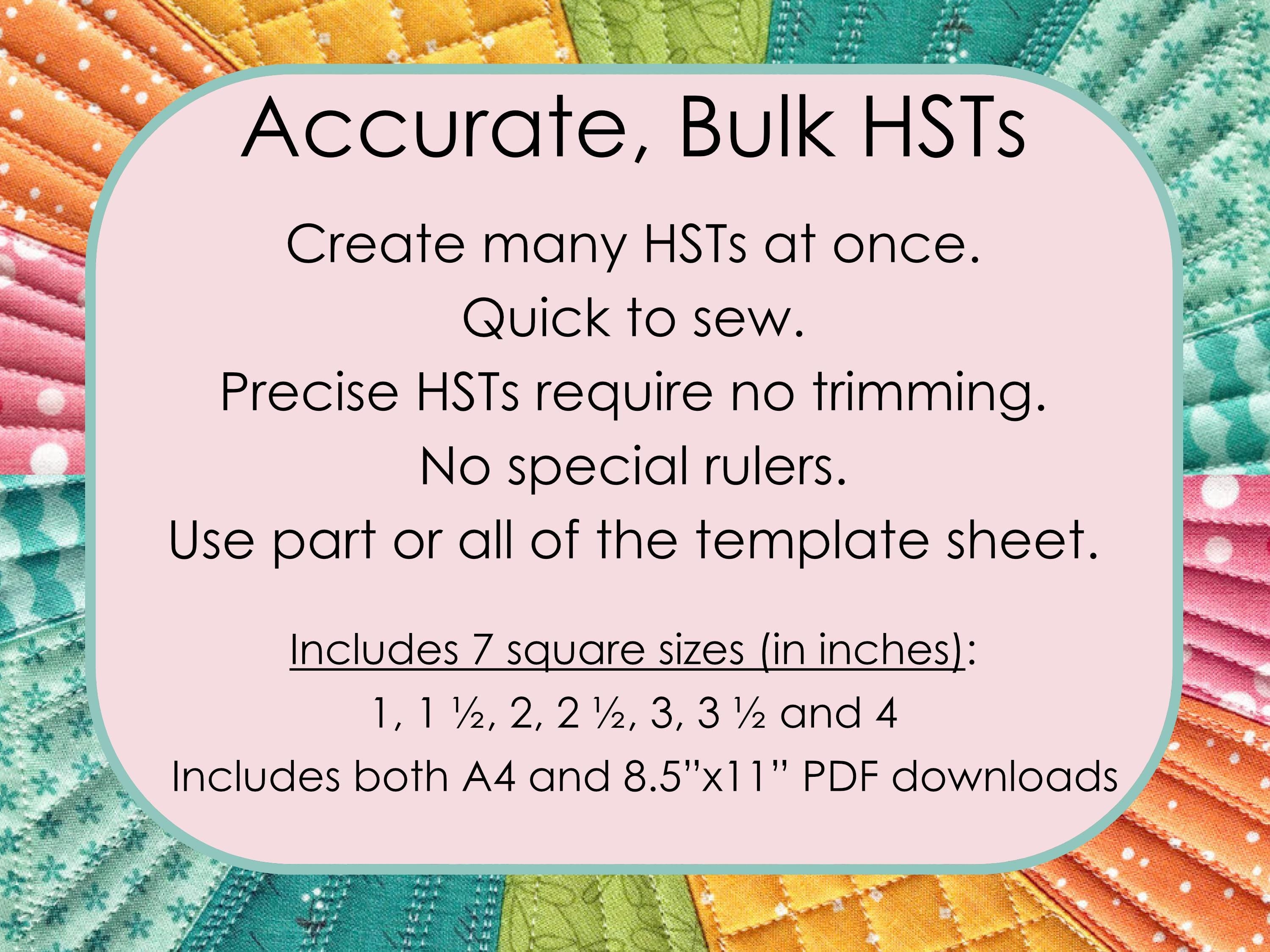 Half Square Triangles (HSTs) on a Sheet: PDF Templates