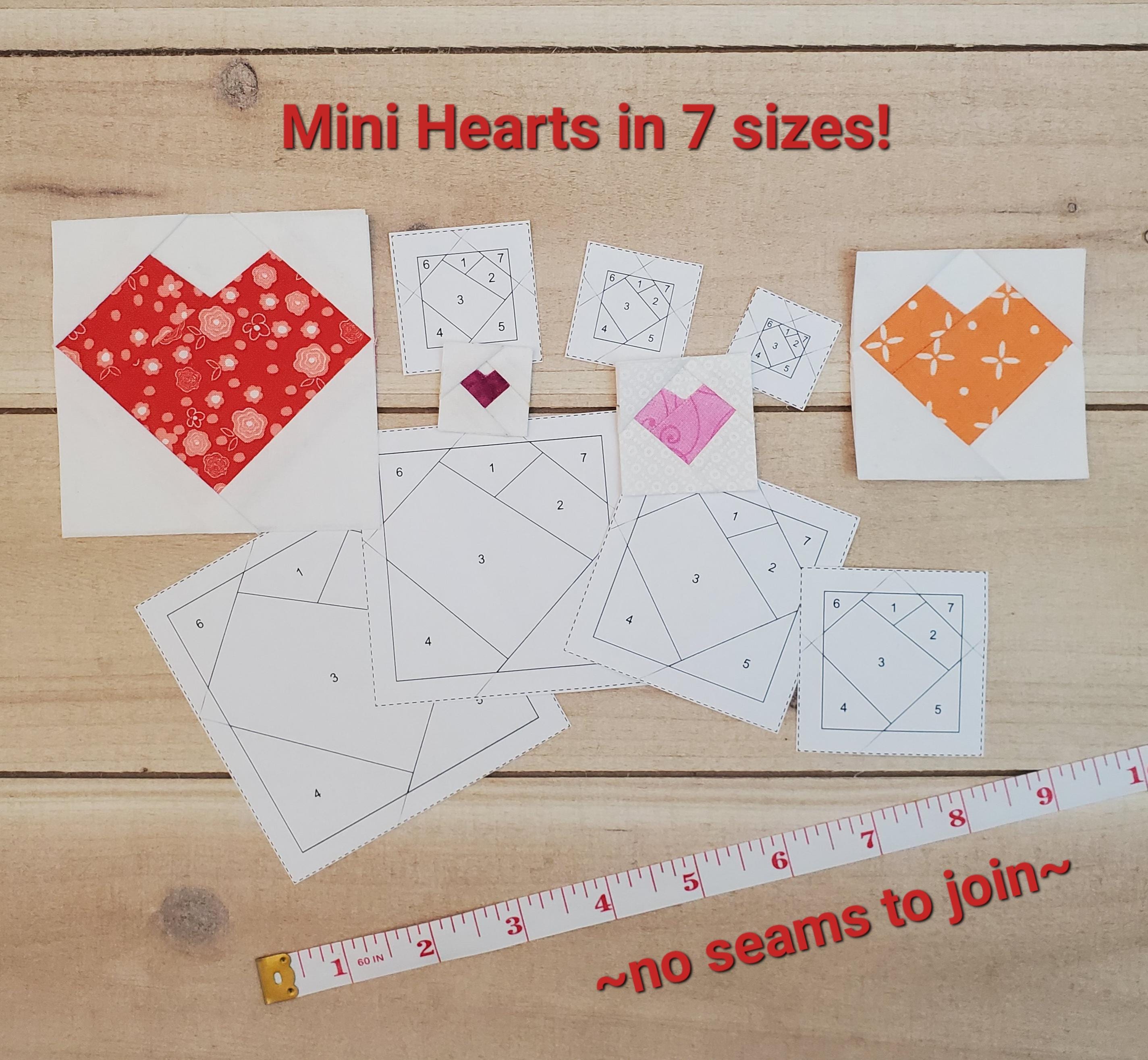 Mini Heart Blocks: PDF FPP Templates