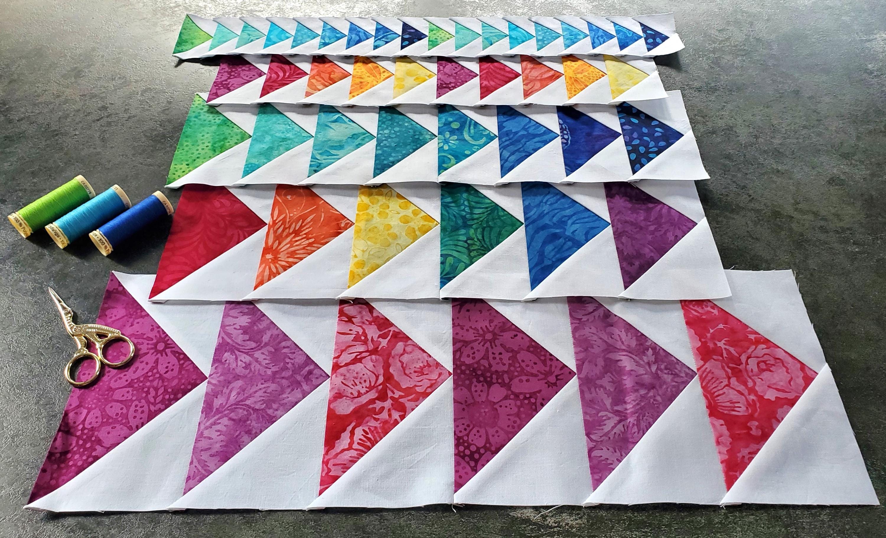 Flying Geese in a Row: Pre-Printed FPP Templates