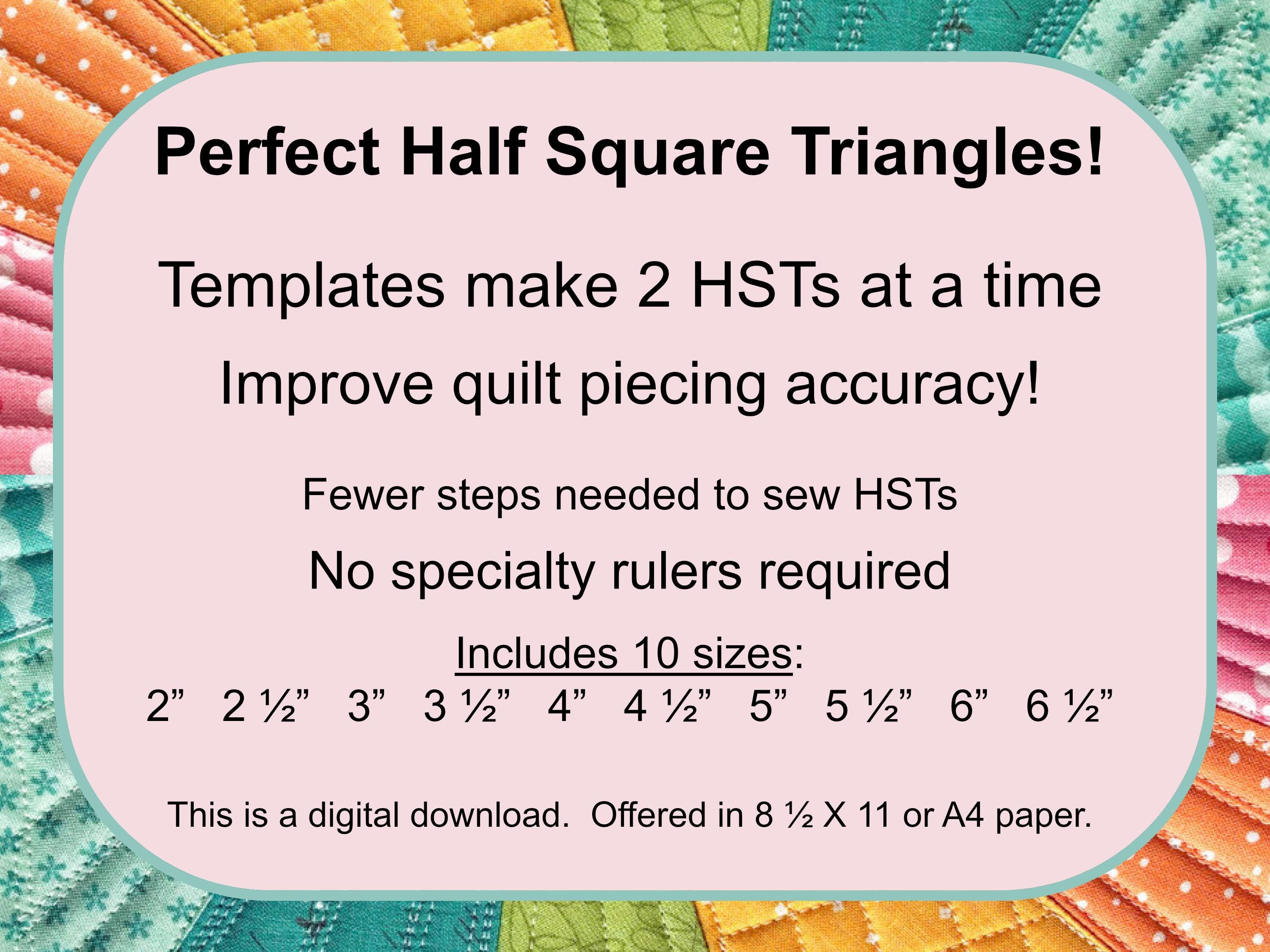 Half Square Triangles (HSTs) 2 at a Time: PDF Templates