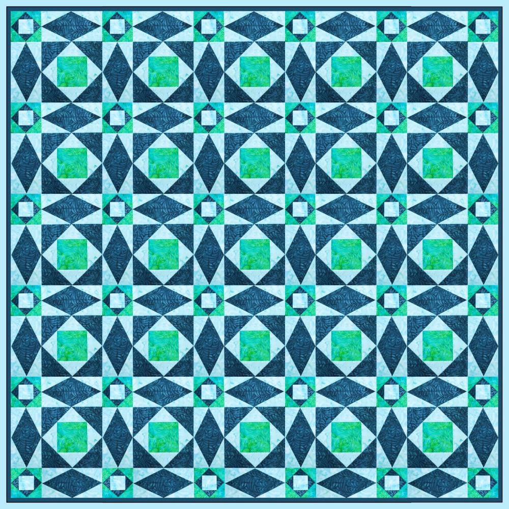 Storm at Sea: Pre-Printed Quilt Pattern and FPP Templates