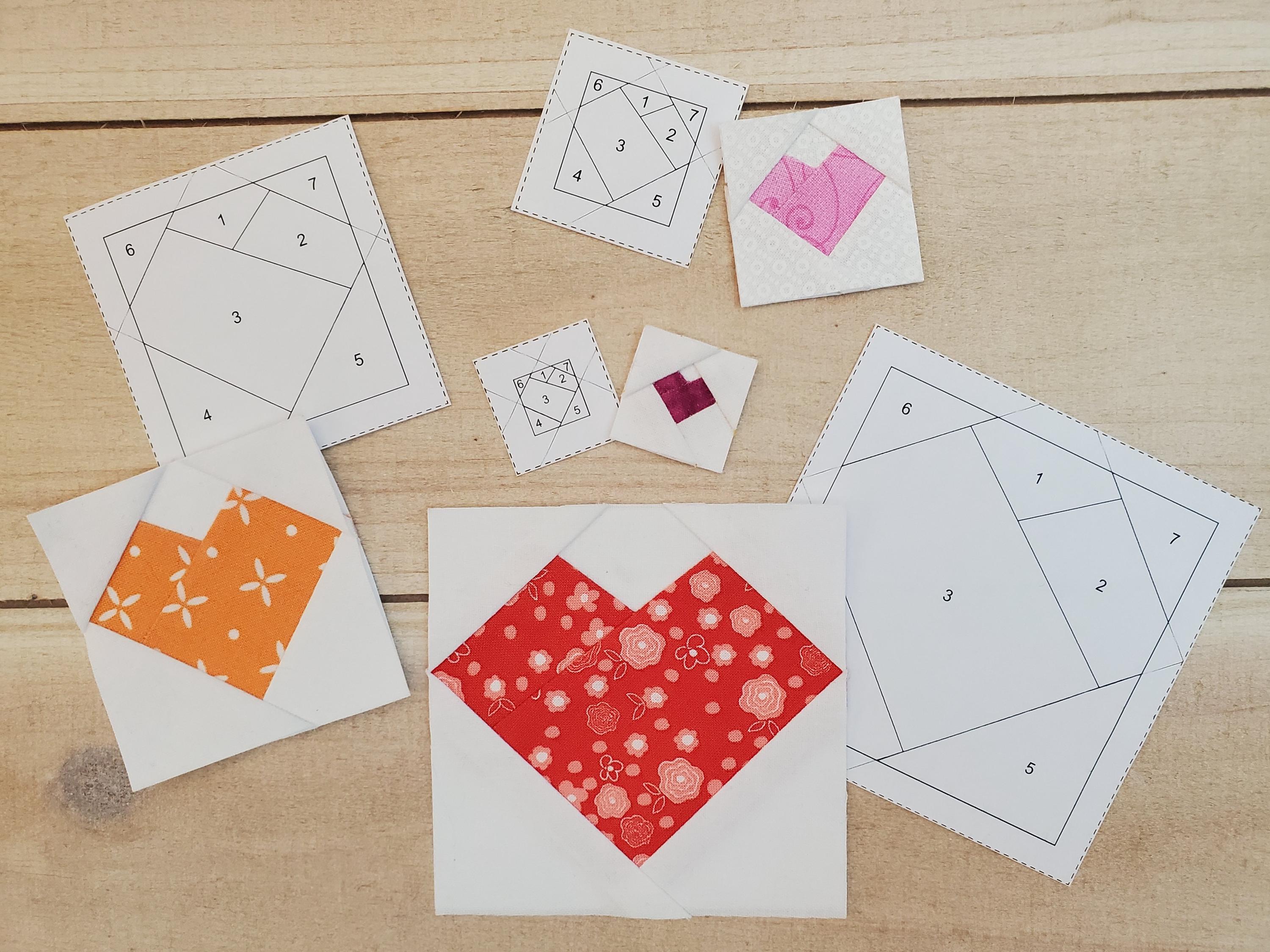 Mini Heart Blocks: PDF FPP Templates