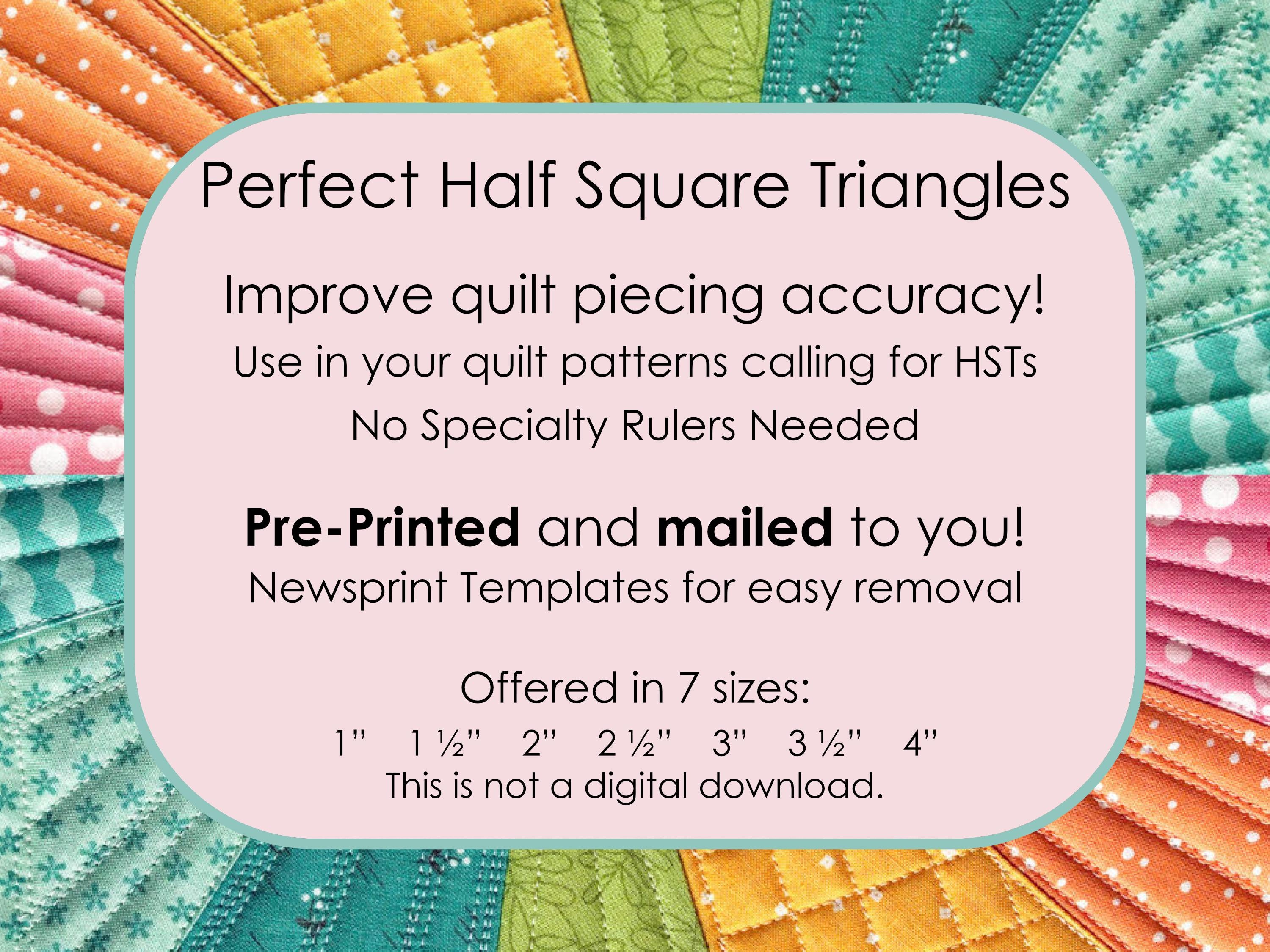 Half Square Triangles (HSTs) on a Sheet: Pre-Printed Templates