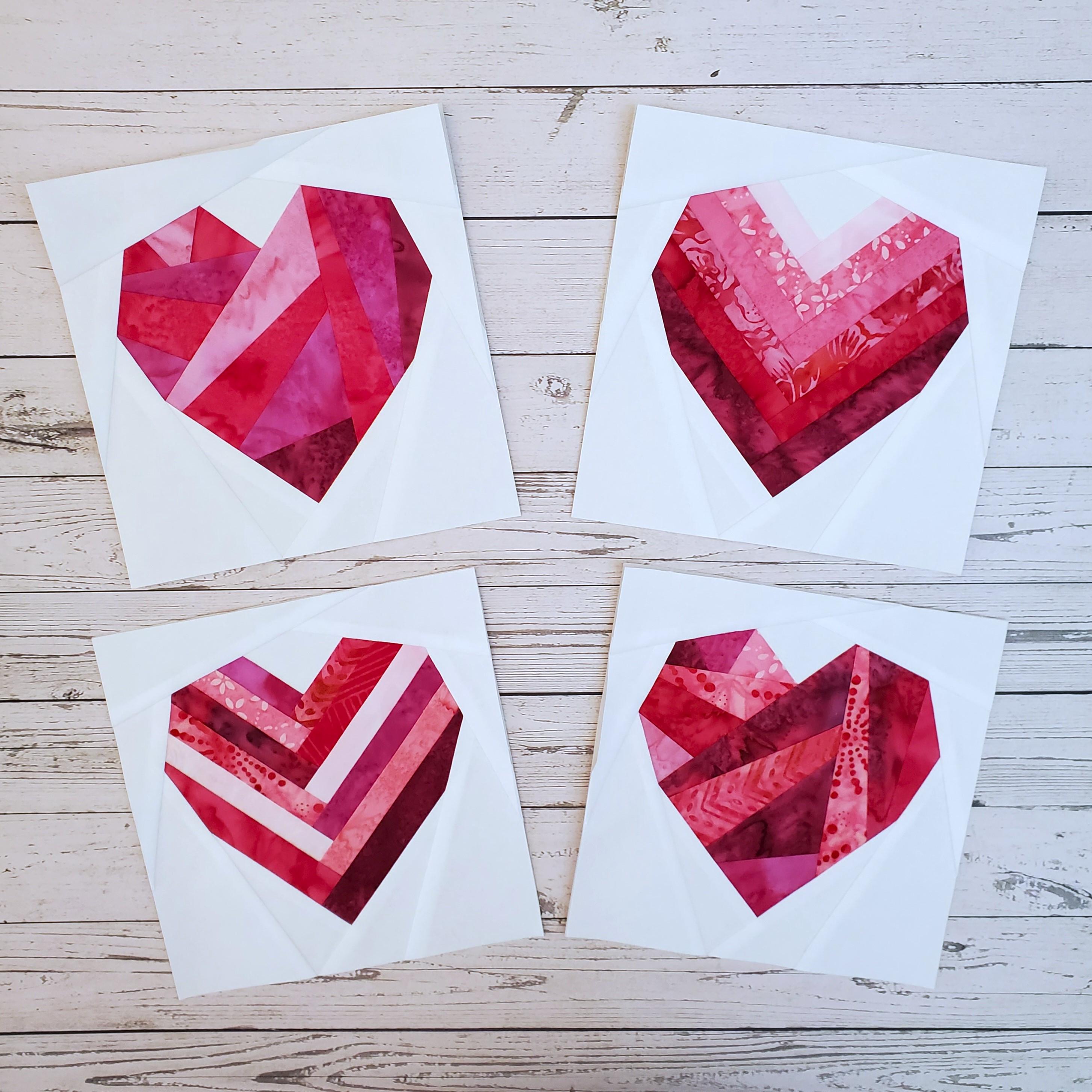 Heart Blocks - 8 Designs: PDF FPP Templates