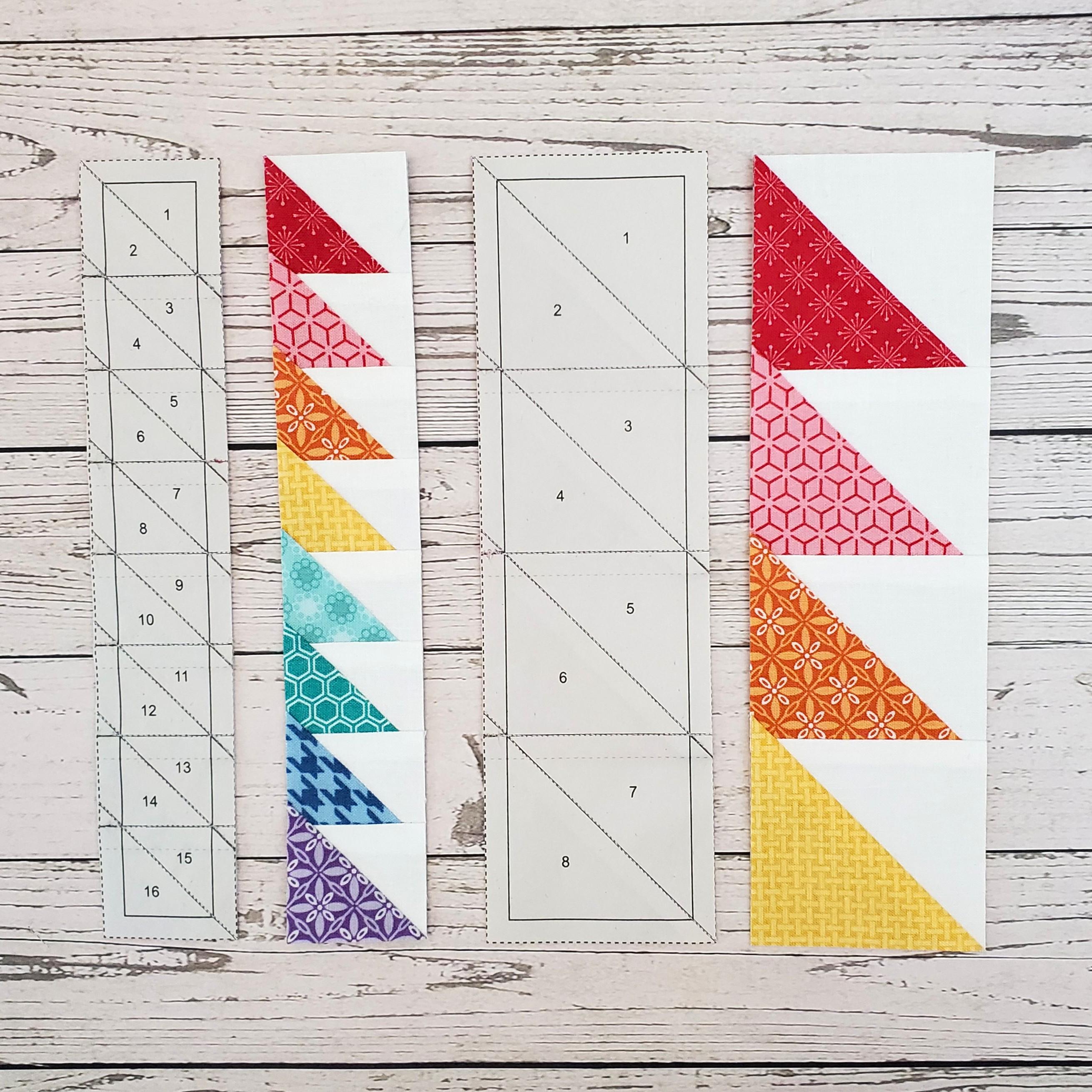 Half Square Triangles (HSTs) in a Row: PDF FPP Templates