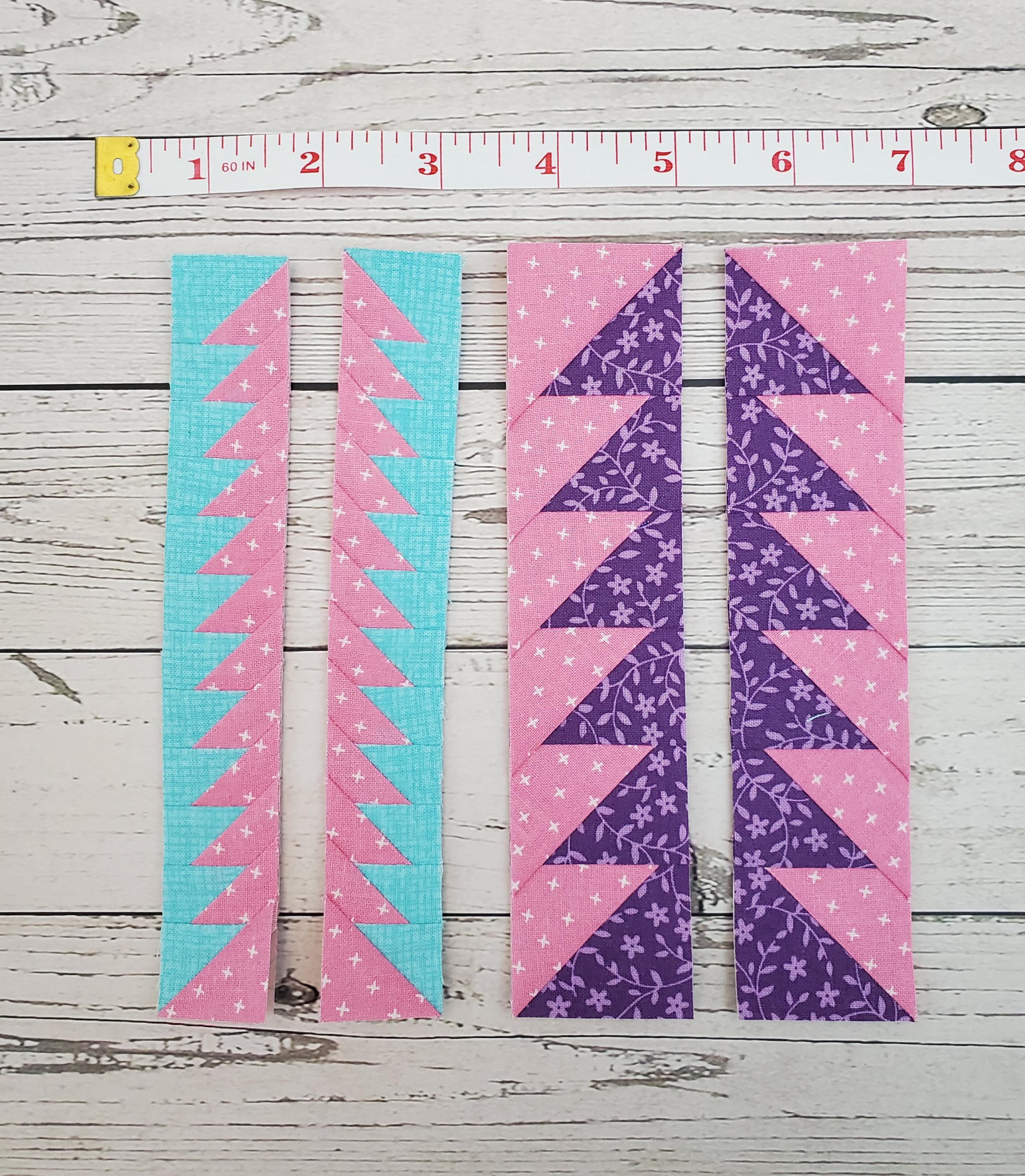 Mini Half Square Triangles (HSTs) in a Row: PDF FPP Templates