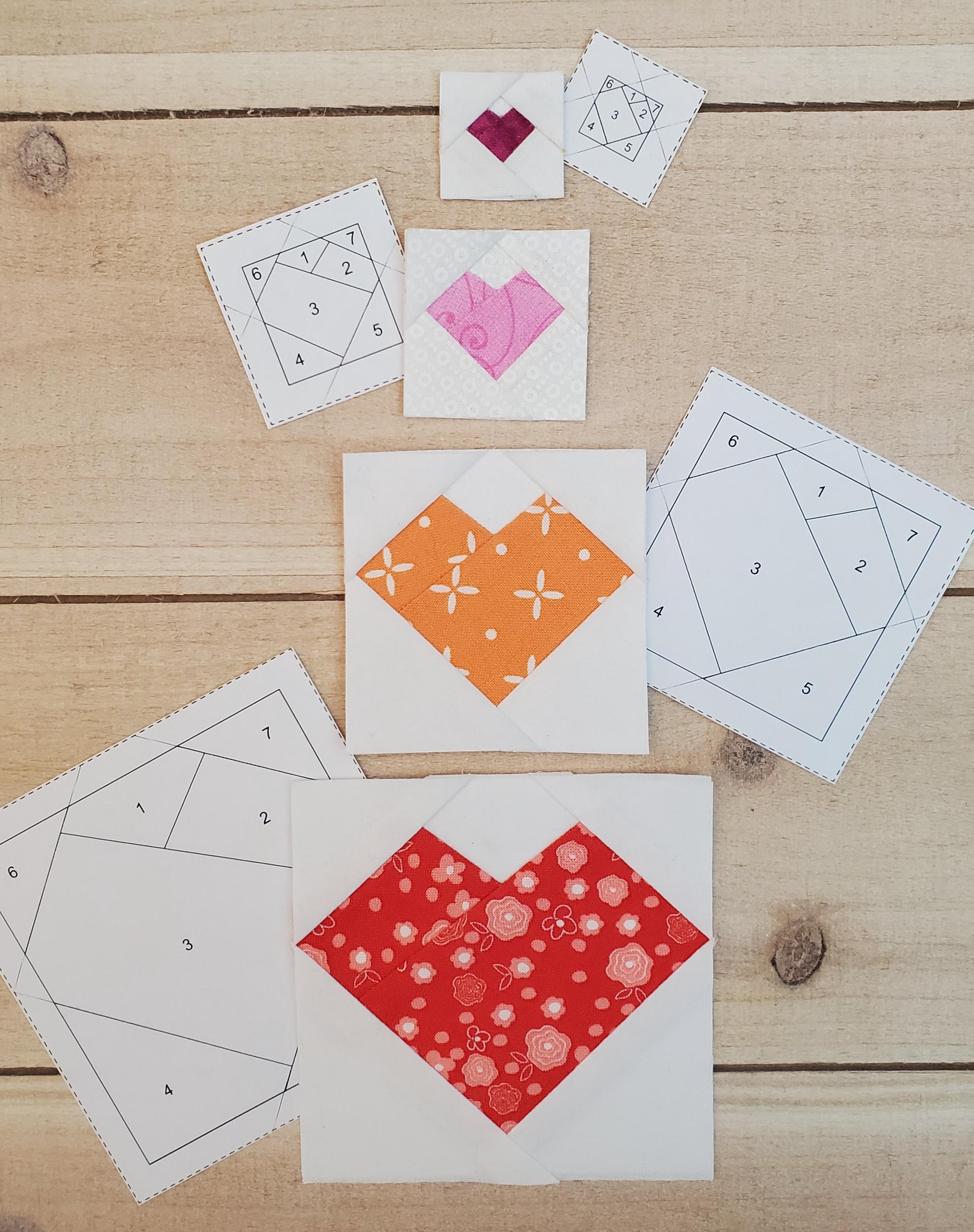 Mini Heart Blocks: PDF FPP Templates