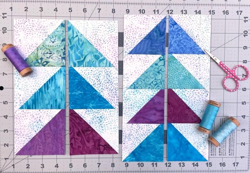 Half Square Triangles (HSTs) in a Row: PDF FPP Templates
