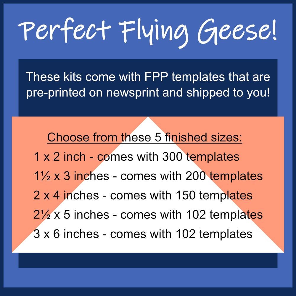 Flying Geese Blocks: Pre-Printed FPP Templates