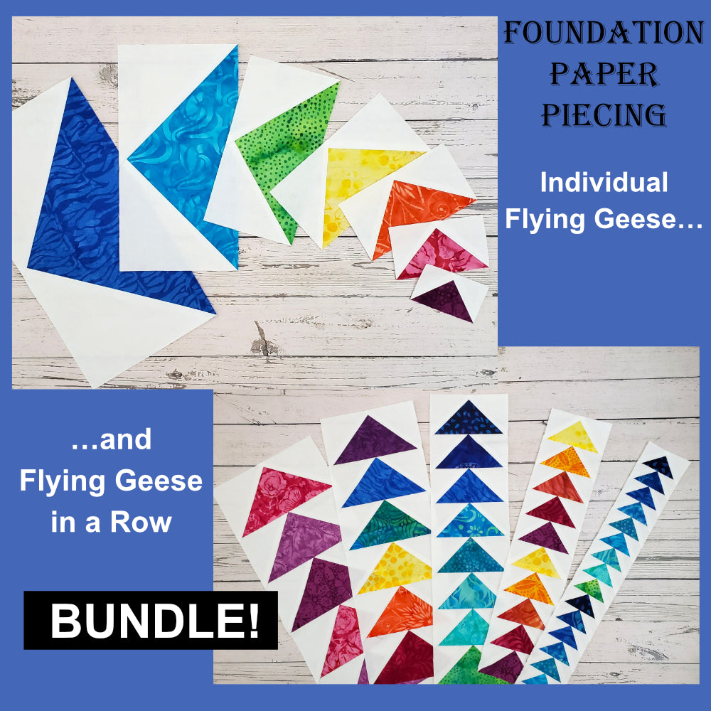 Flying Geese Quilt Pattern Bundle: PDF FPP Quilt Template
