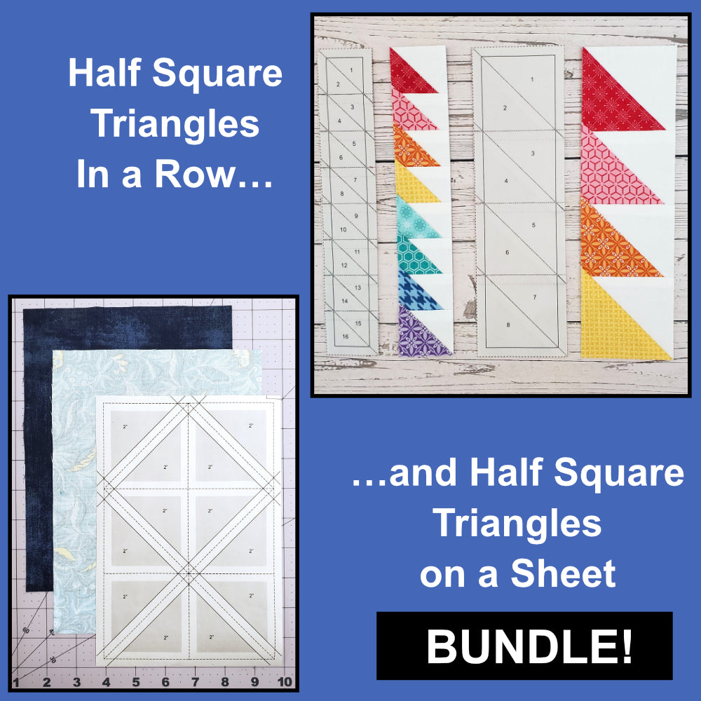 Half Square Triangles Pattern Bundle: PDF FPP Quilt Templates