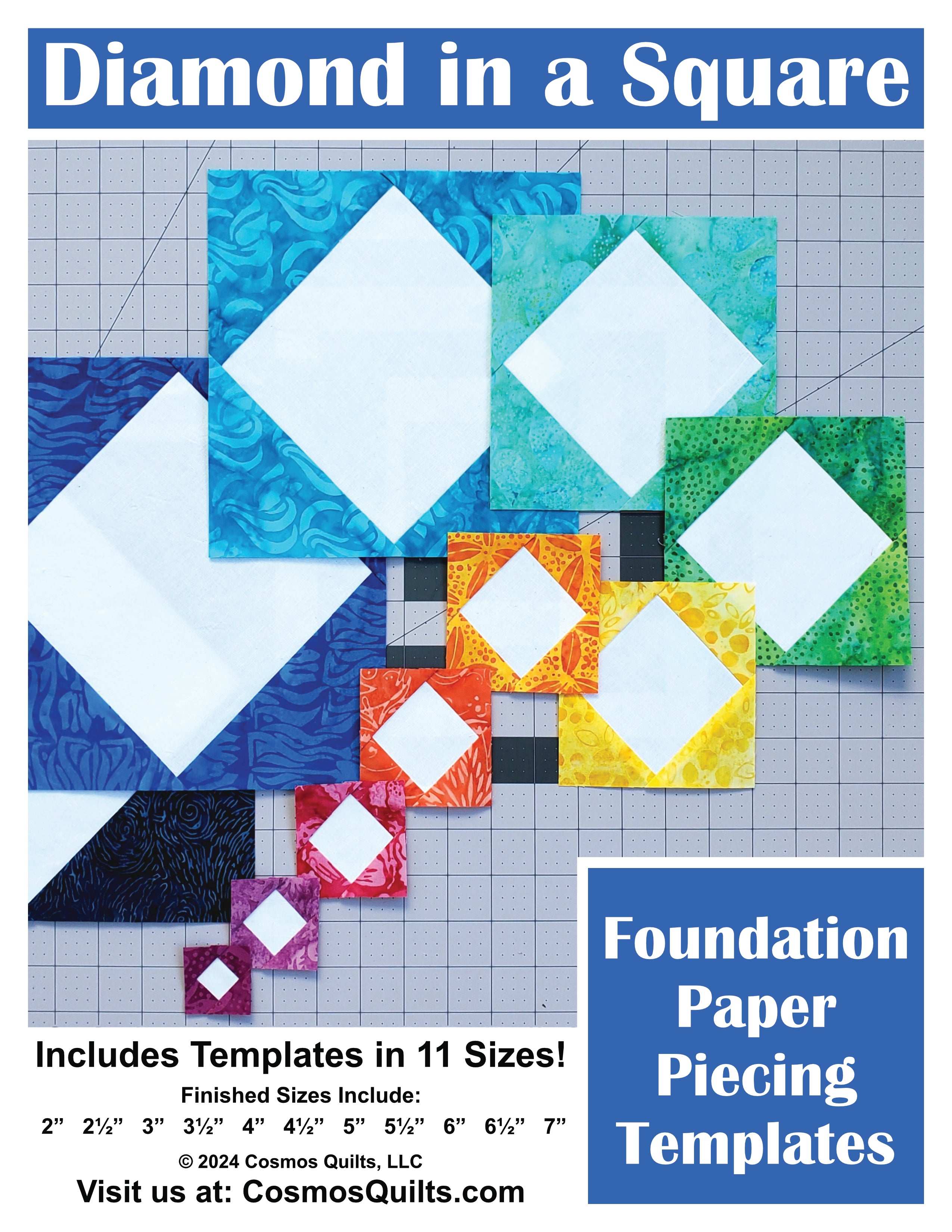 Diamond in a Square Blocks: PDF FPP Templates