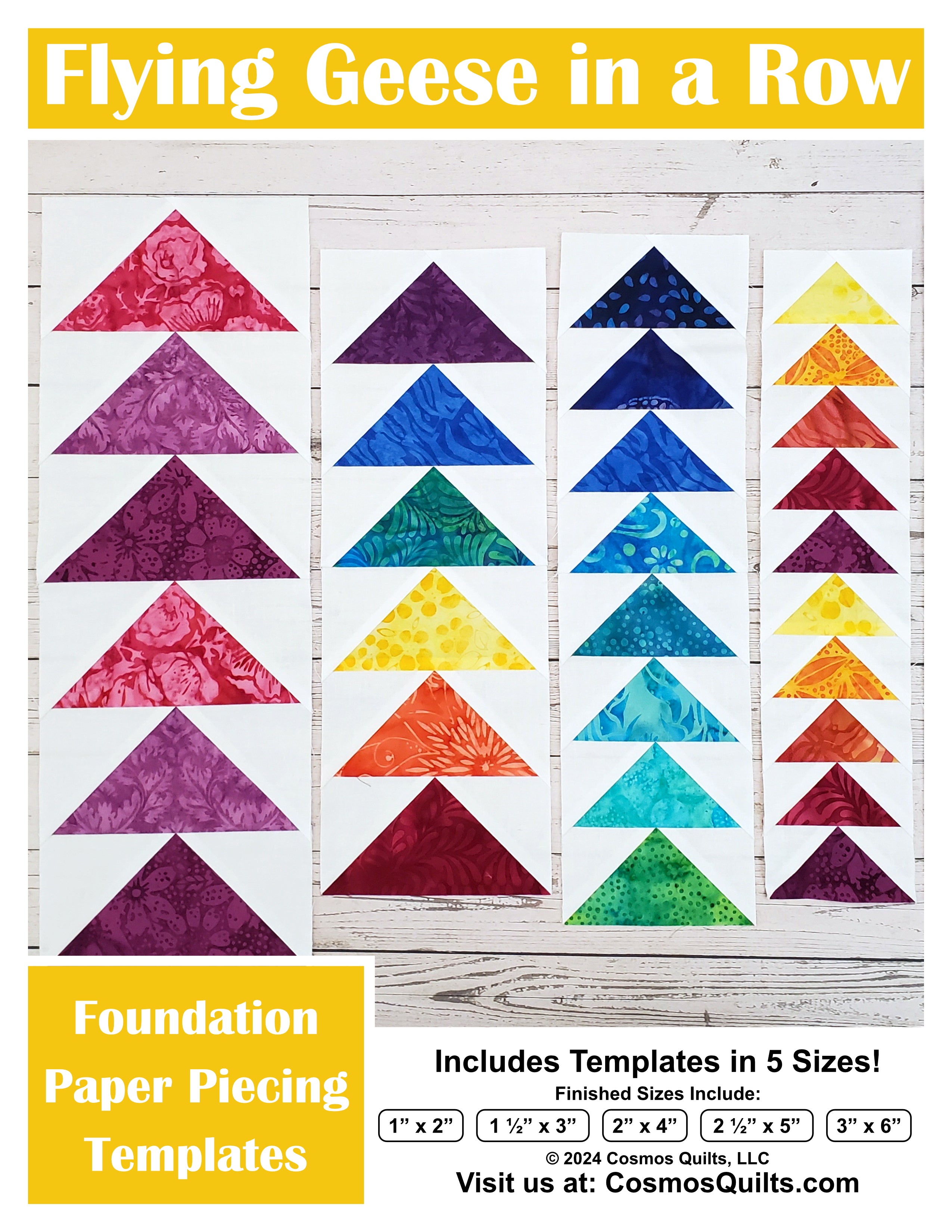 FPP Template Bundle - Includes 5 Patterns: PDF Quilt FPP Templates