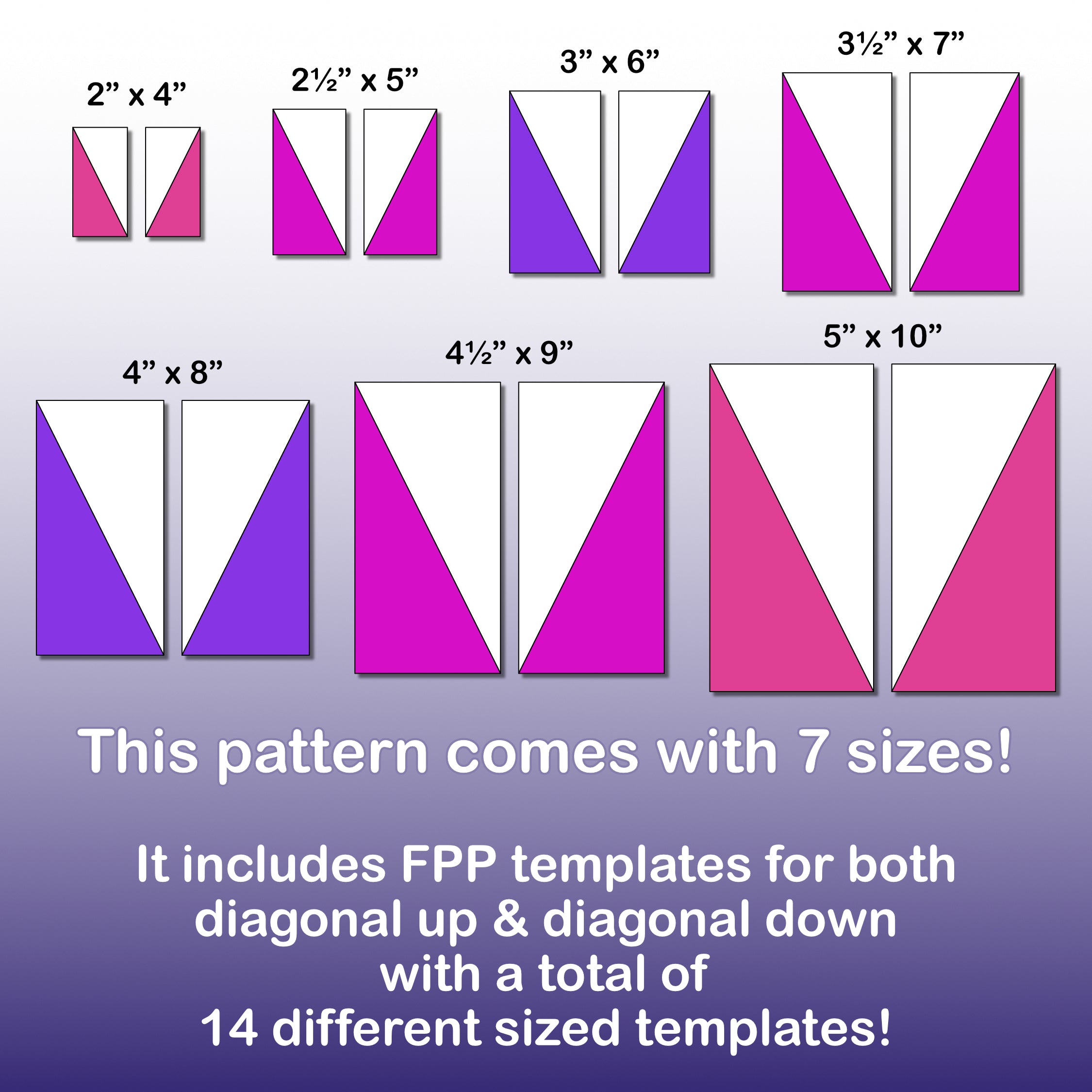 Half Rectangle Triangle (HRT) Blocks: PDF FPP Templates