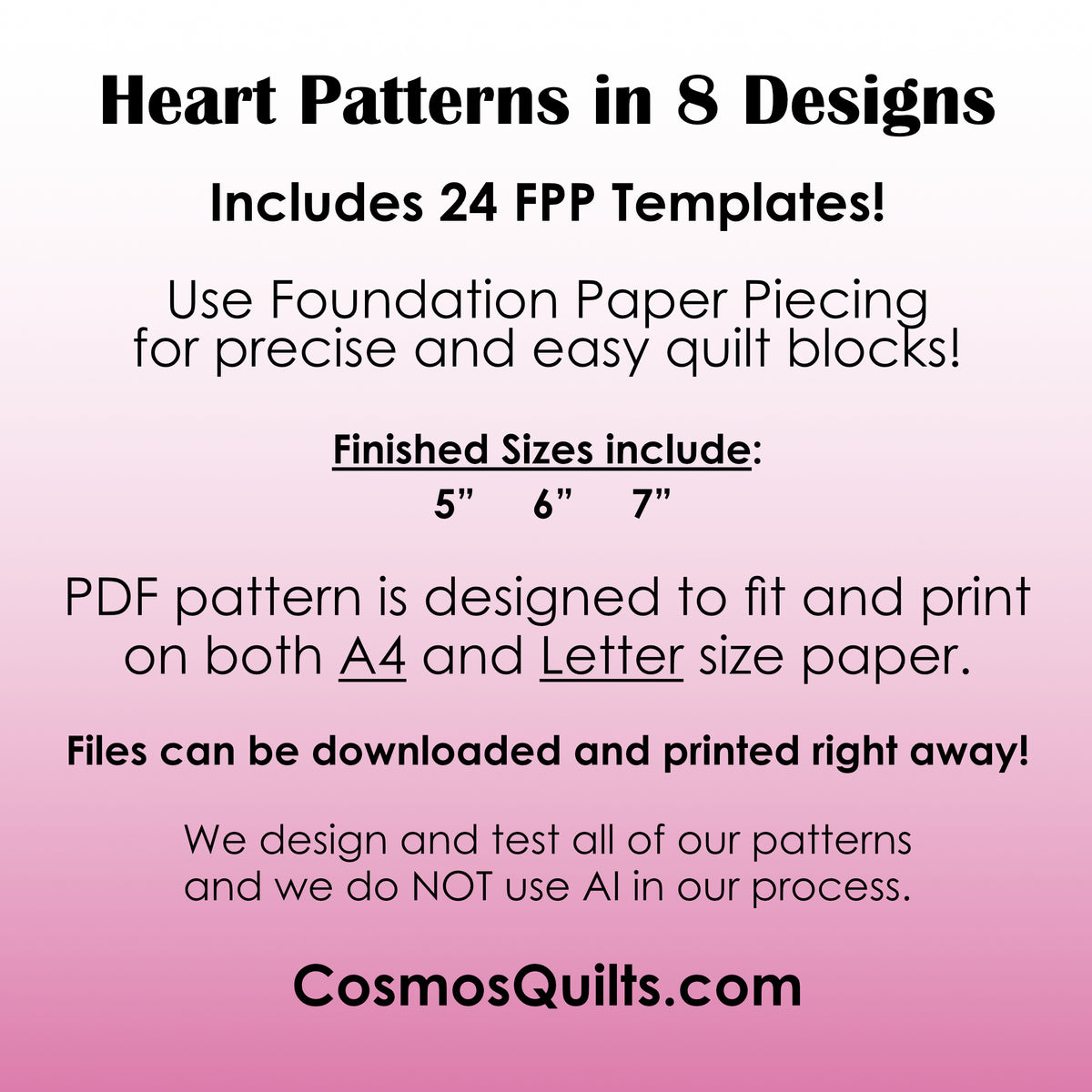 Heart Blocks - 8 Designs: PDF FPP Templates