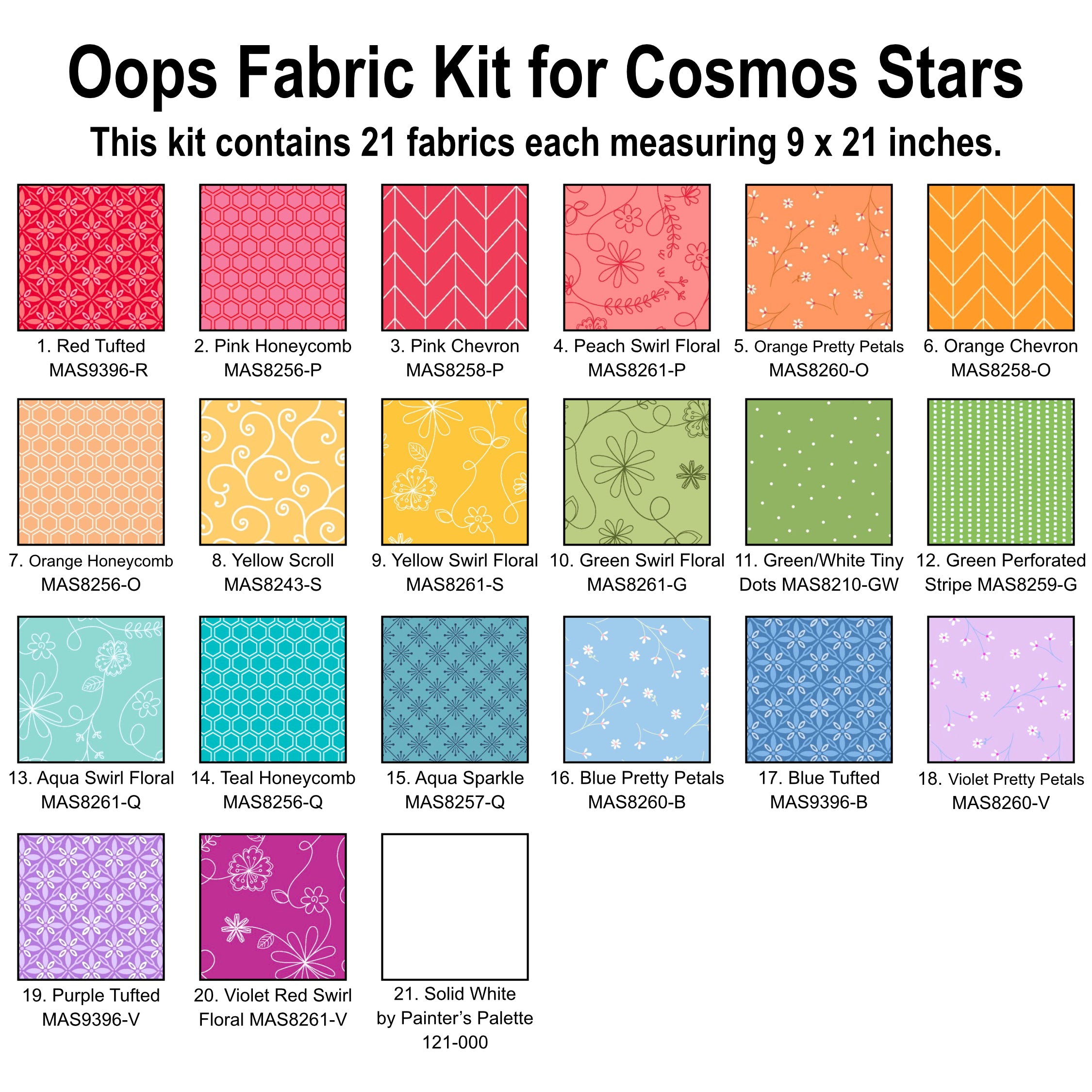 Cosmos Stars: Oops Fabric Kit