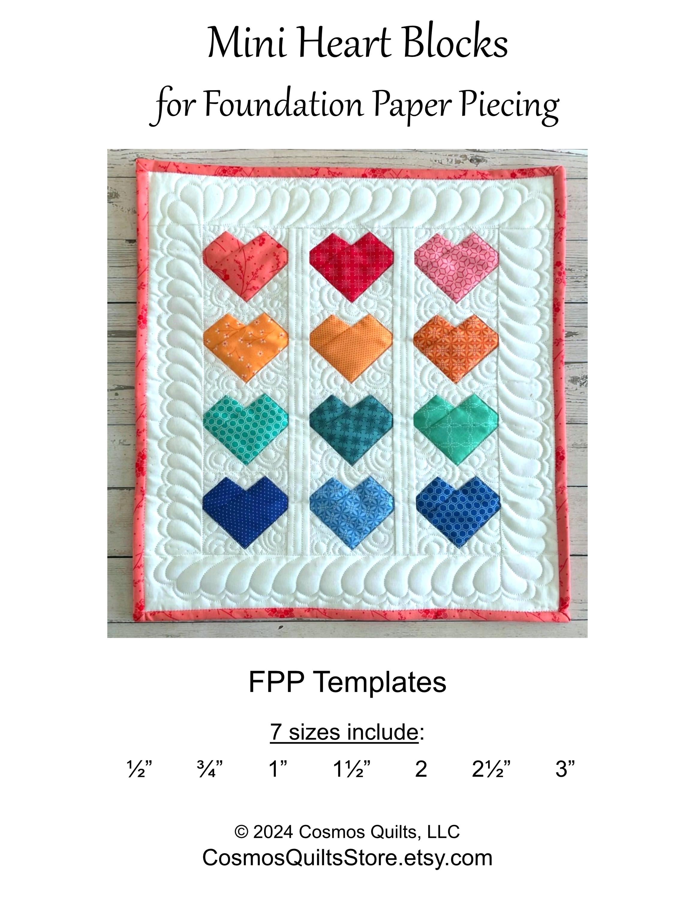 Mini Heart Blocks: PDF FPP Templates