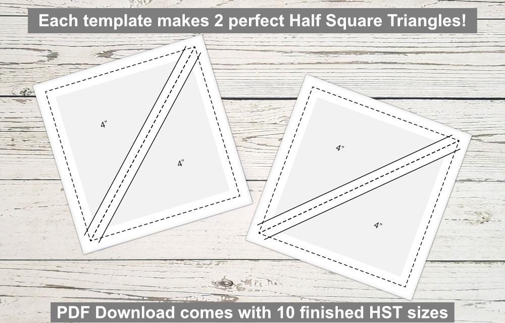 Half Square Triangles (HSTs) 2 at a Time: PDF Templates