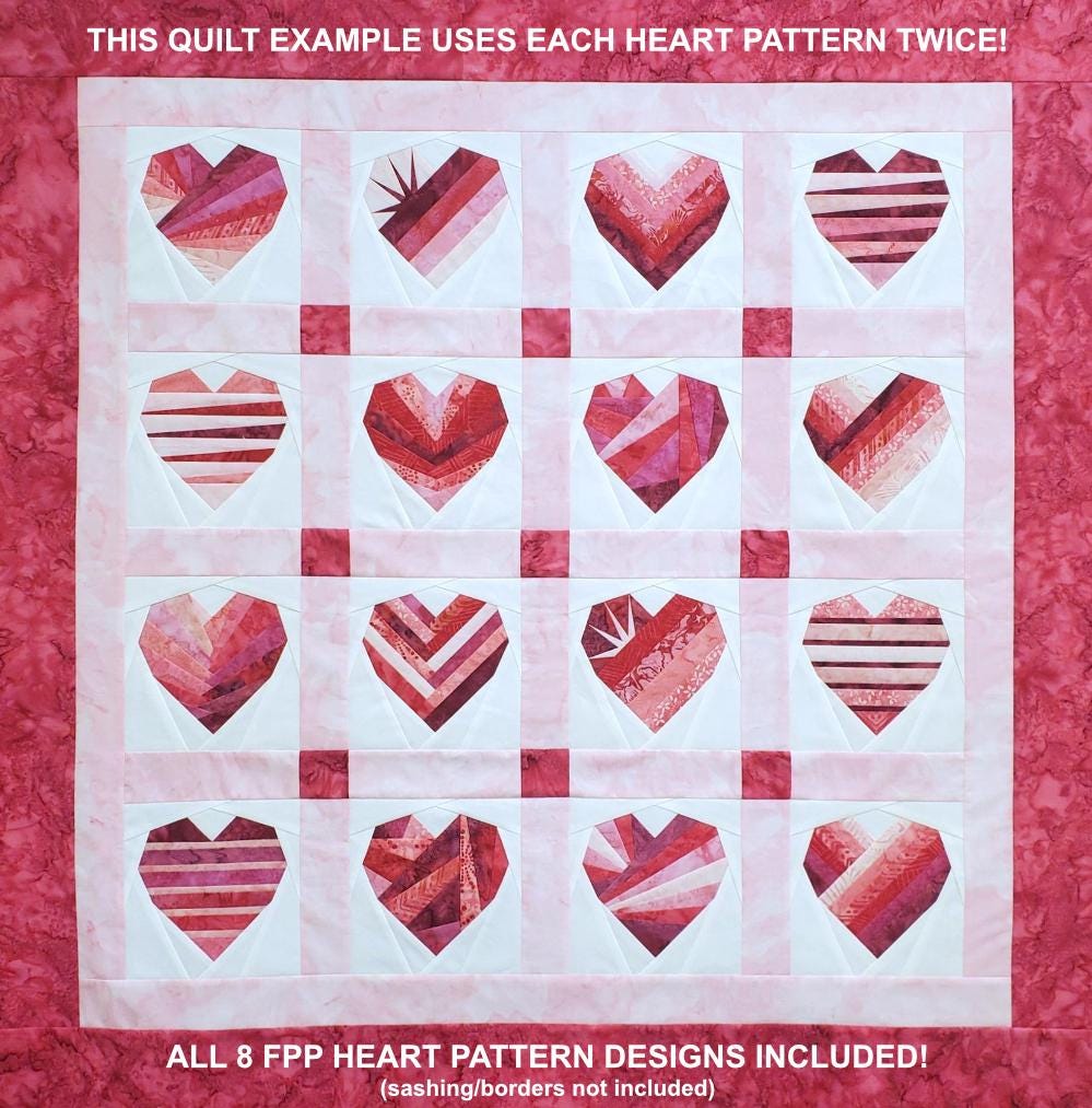 Heart Blocks - 8 Designs: PDF FPP Templates