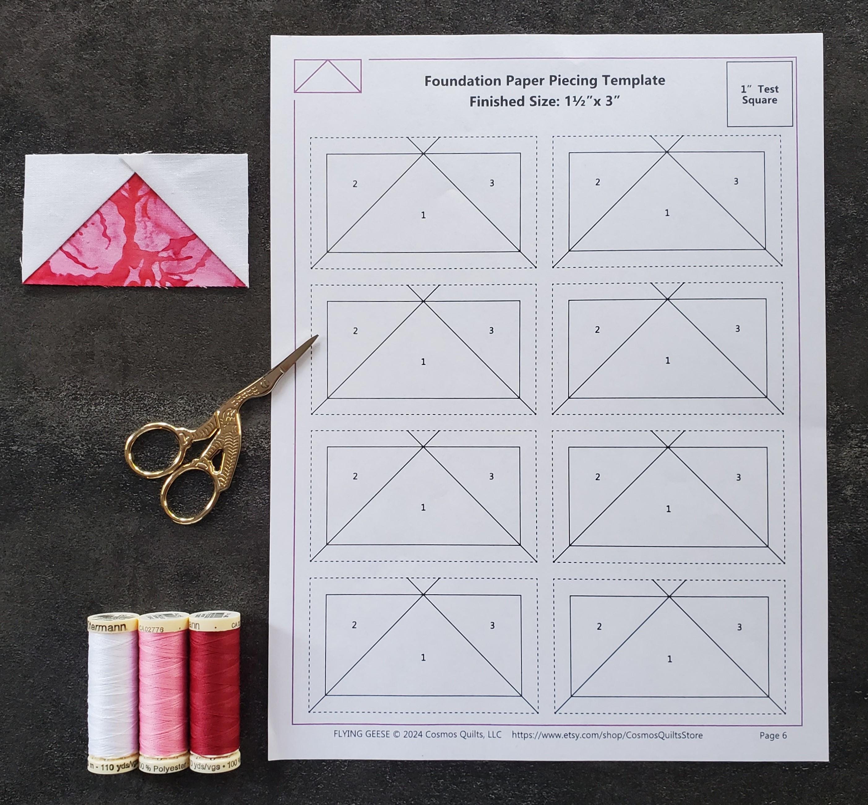 Flying Geese Blocks: PDF FPP Templates