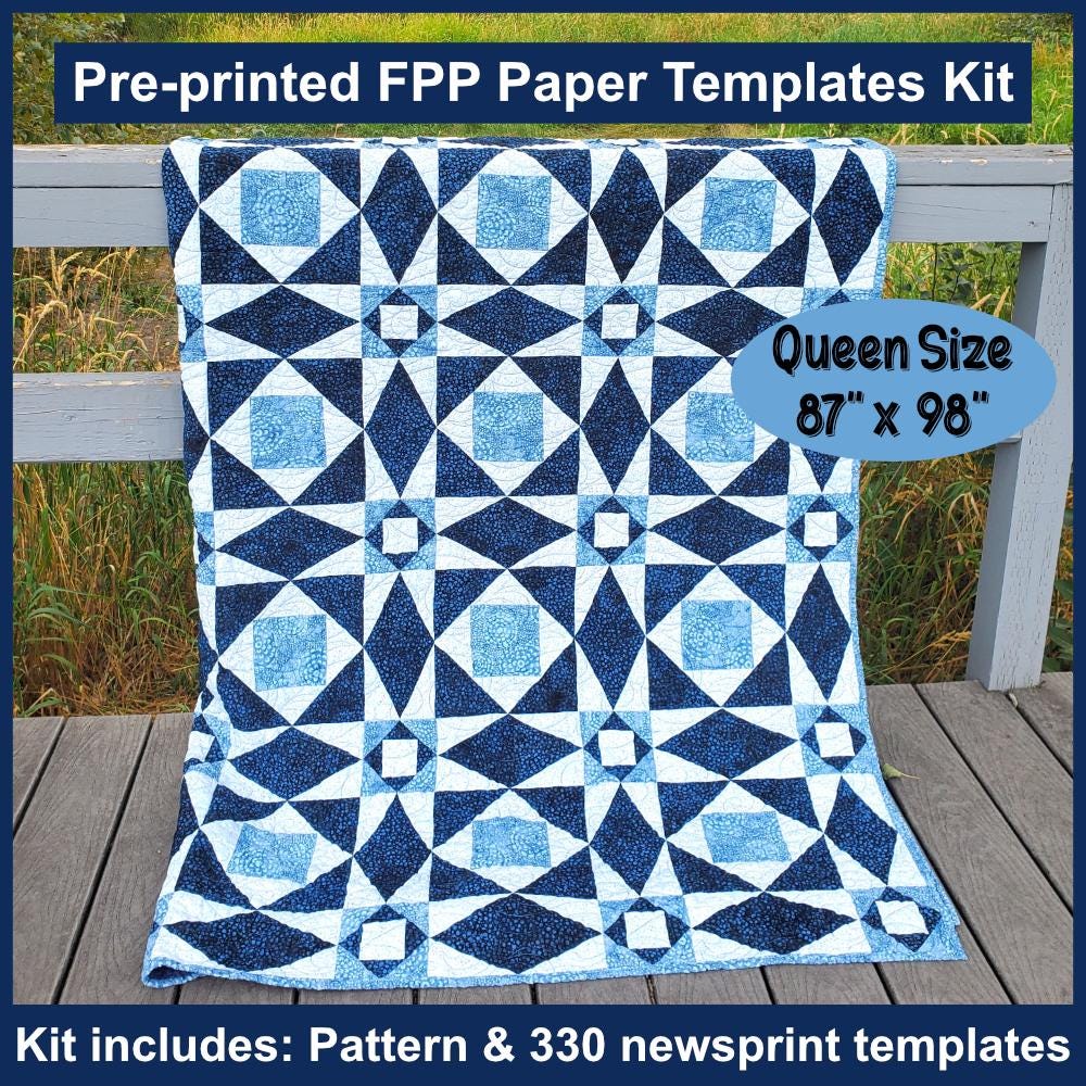 Storm at Sea: Pre-Printed Quilt Pattern and FPP Templates