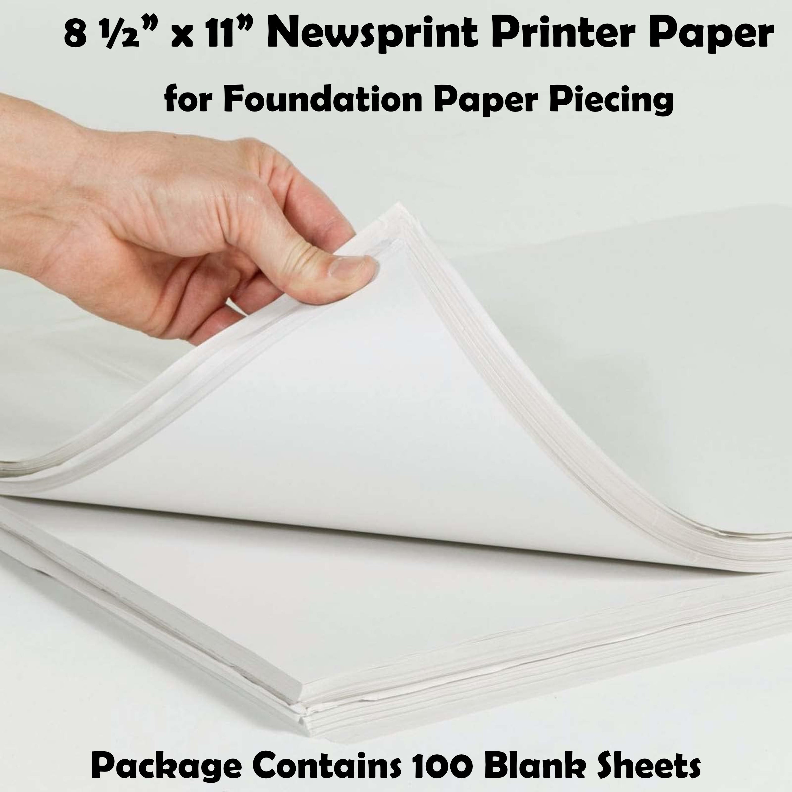 FPP Paper for Printing FPP Templates: 100 Sheets of Newsprint 8.5" X 11"
