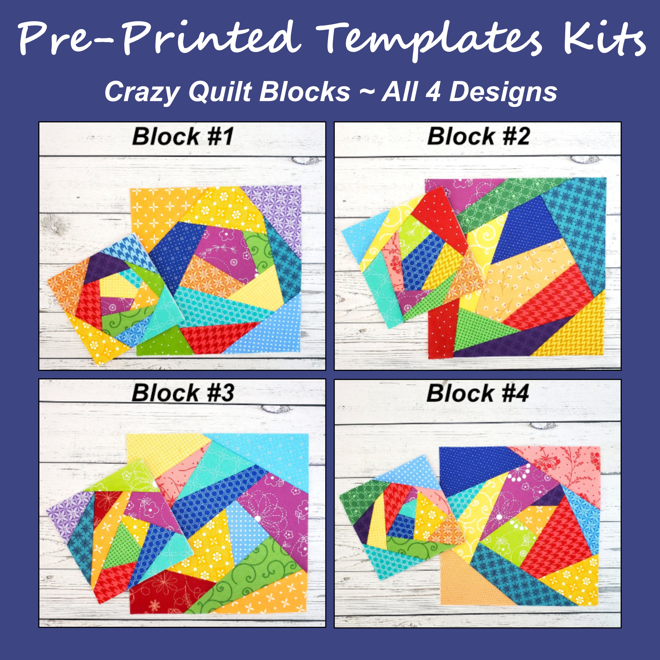 Crazy Quilt Bundle: Pre-Printed FPP Templates
